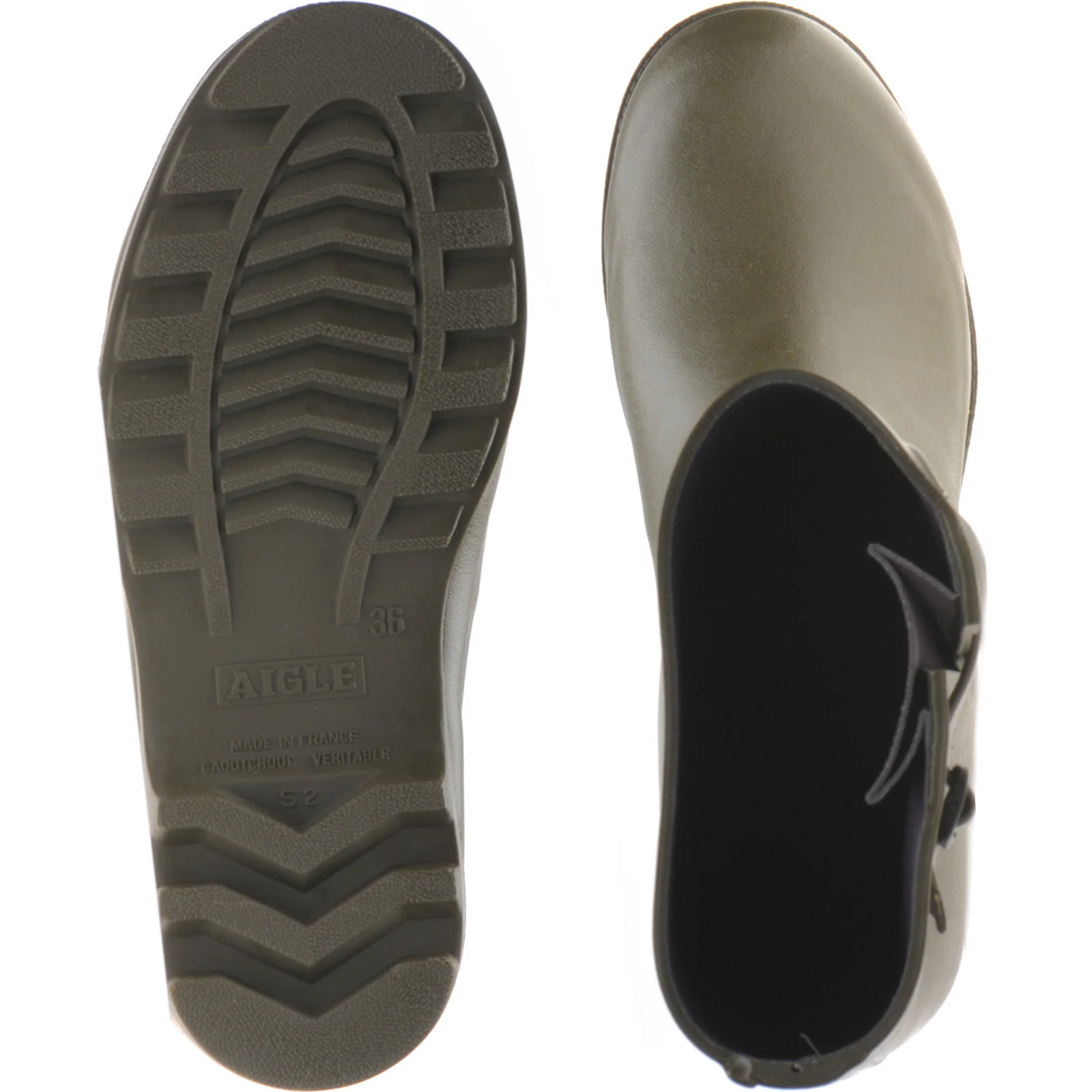 Aigle Aiglentine 2 ladies rubber-soled boots in khaki - Image 3