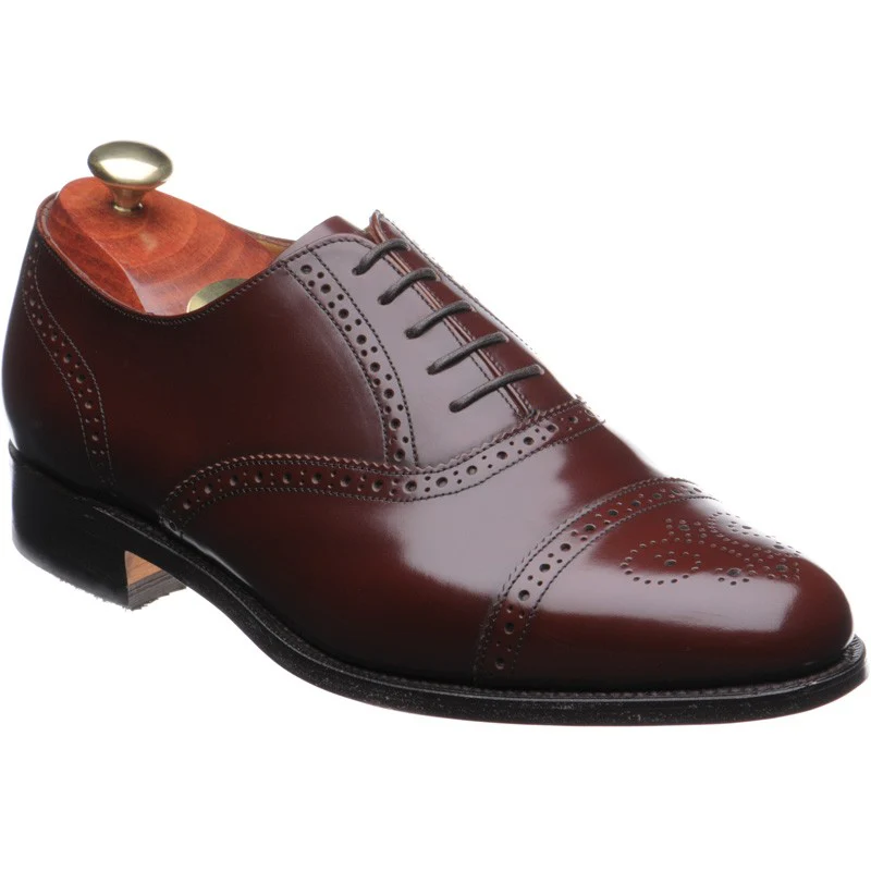 Barker Alfred mens semi-brogues in brown polished