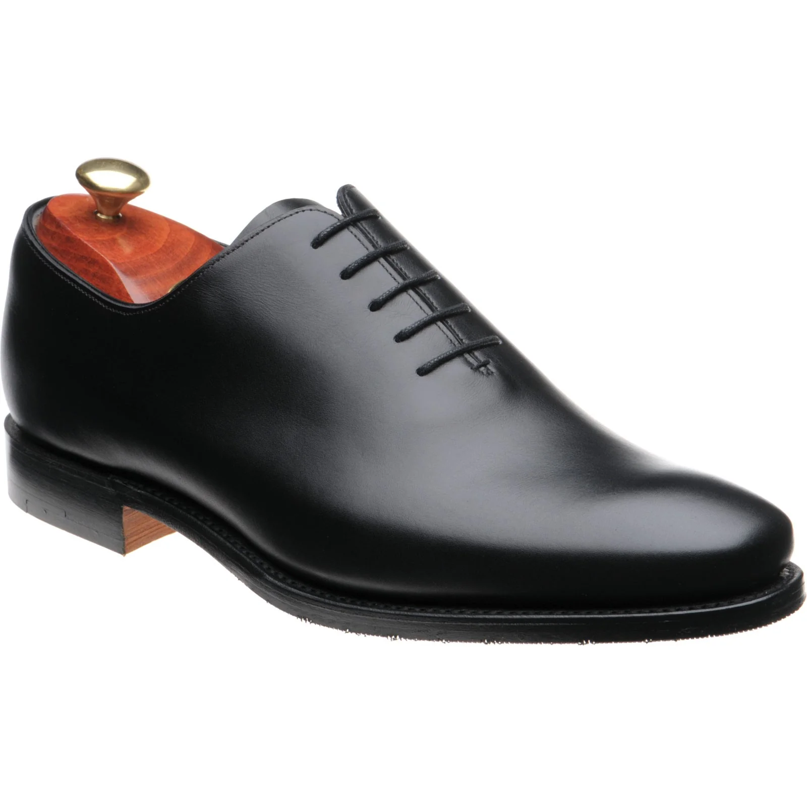 Barker Armstrong mens hybrid-soled Oxfords in black calf