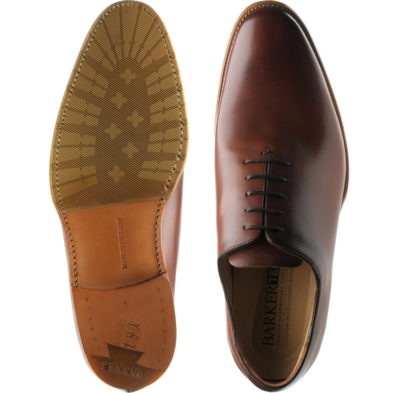Barker Armstrong mens hybrid-soled Oxfords in chestnut calf - Image 3