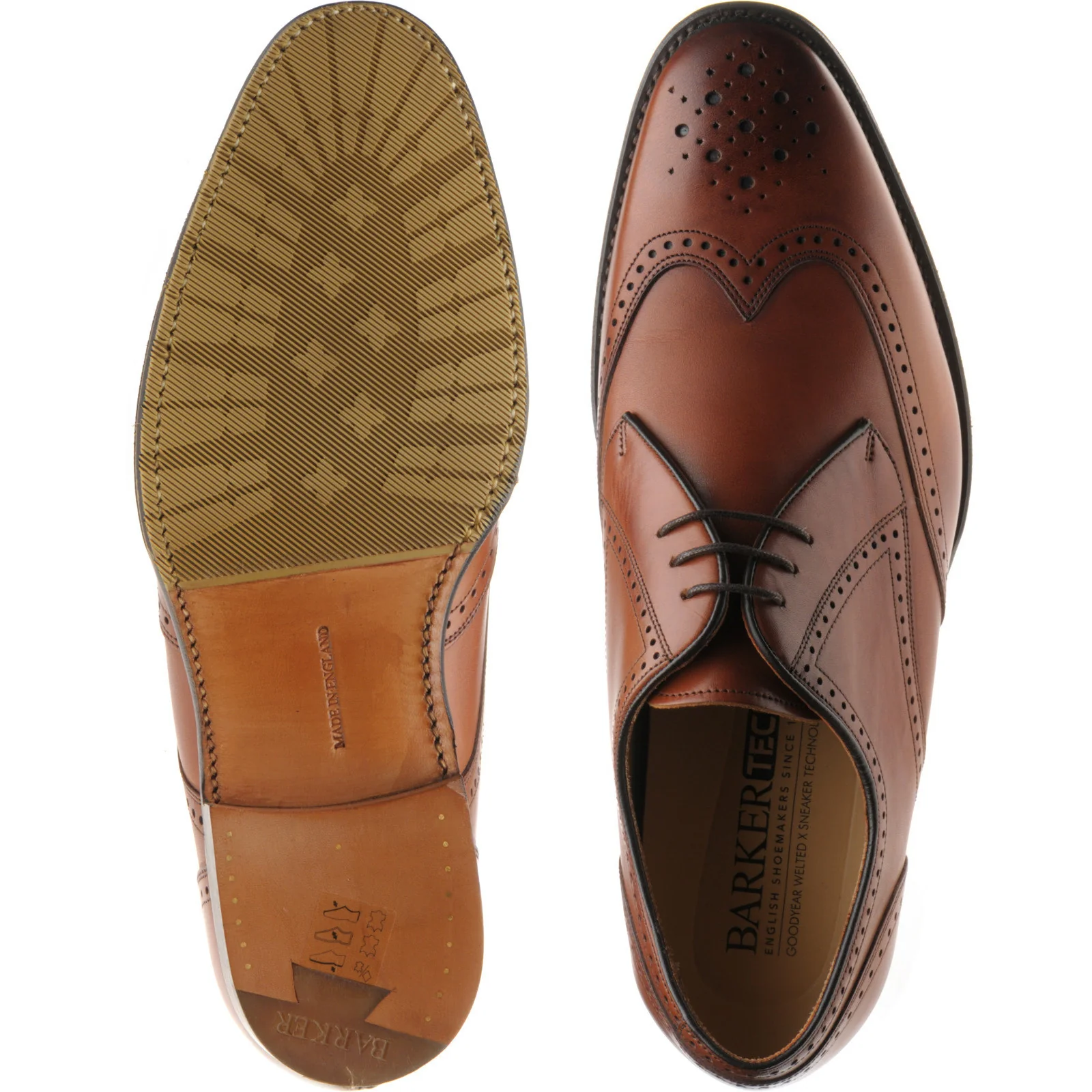 Barker Bakewell mens hybrid-soled brogues in chestnut calf - Image 3