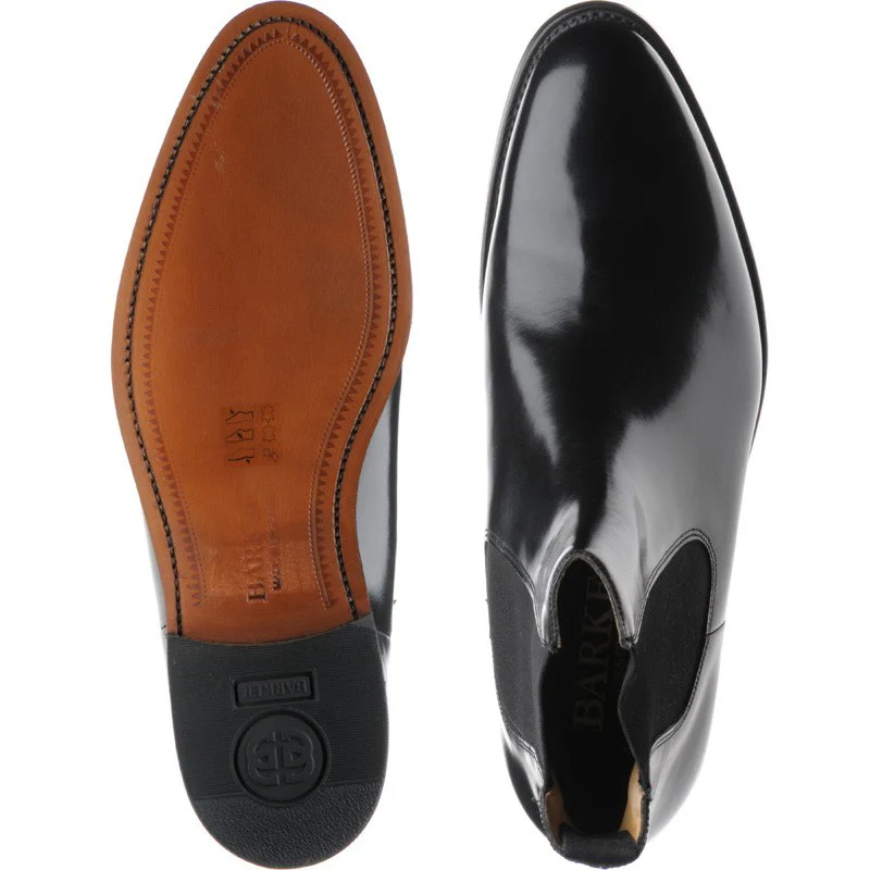 Barker Bedale mens Chelsea boots in black polished - Image 3