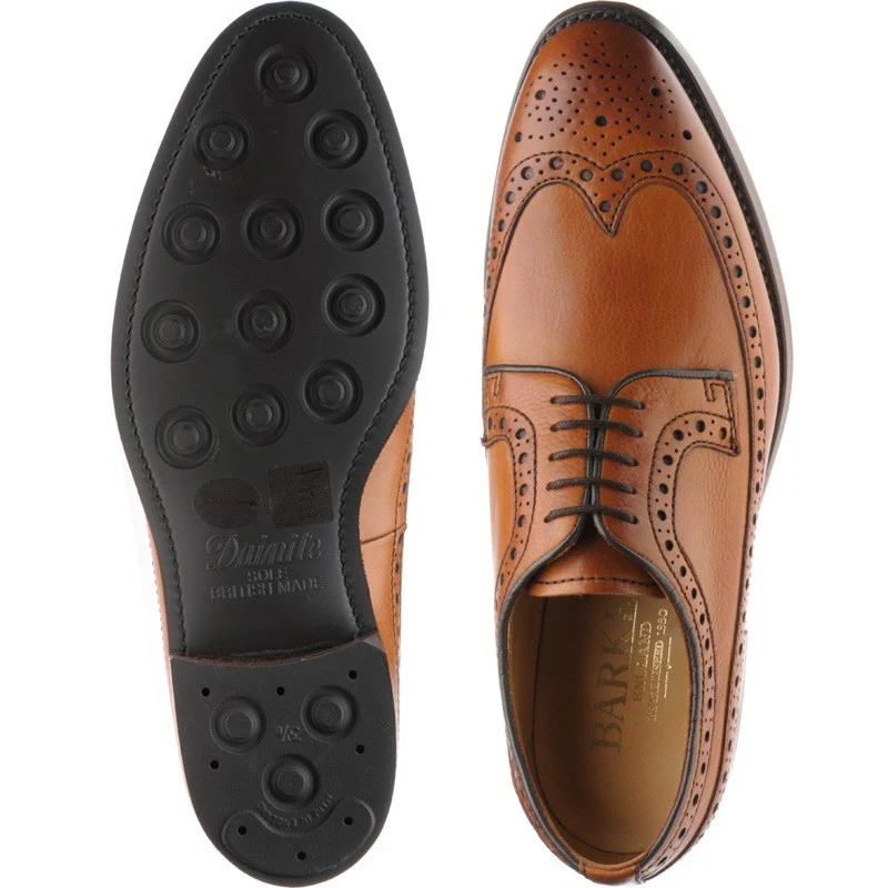 Barker Calvay mens rubber-soled brogues in cedar grain - Image 3