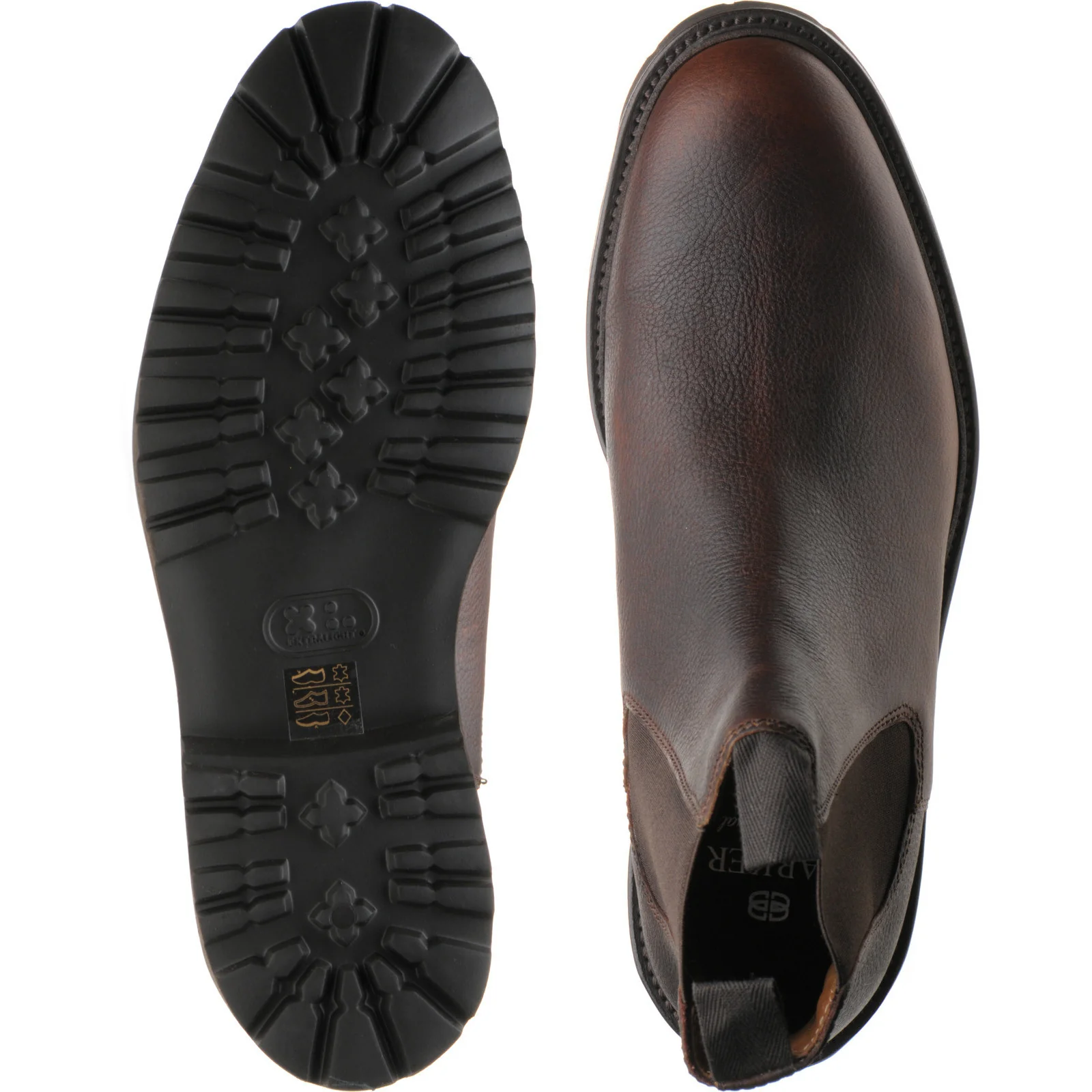 Barker Camborne mens rubber-soled Chelsea boots in brown grain - Image 3