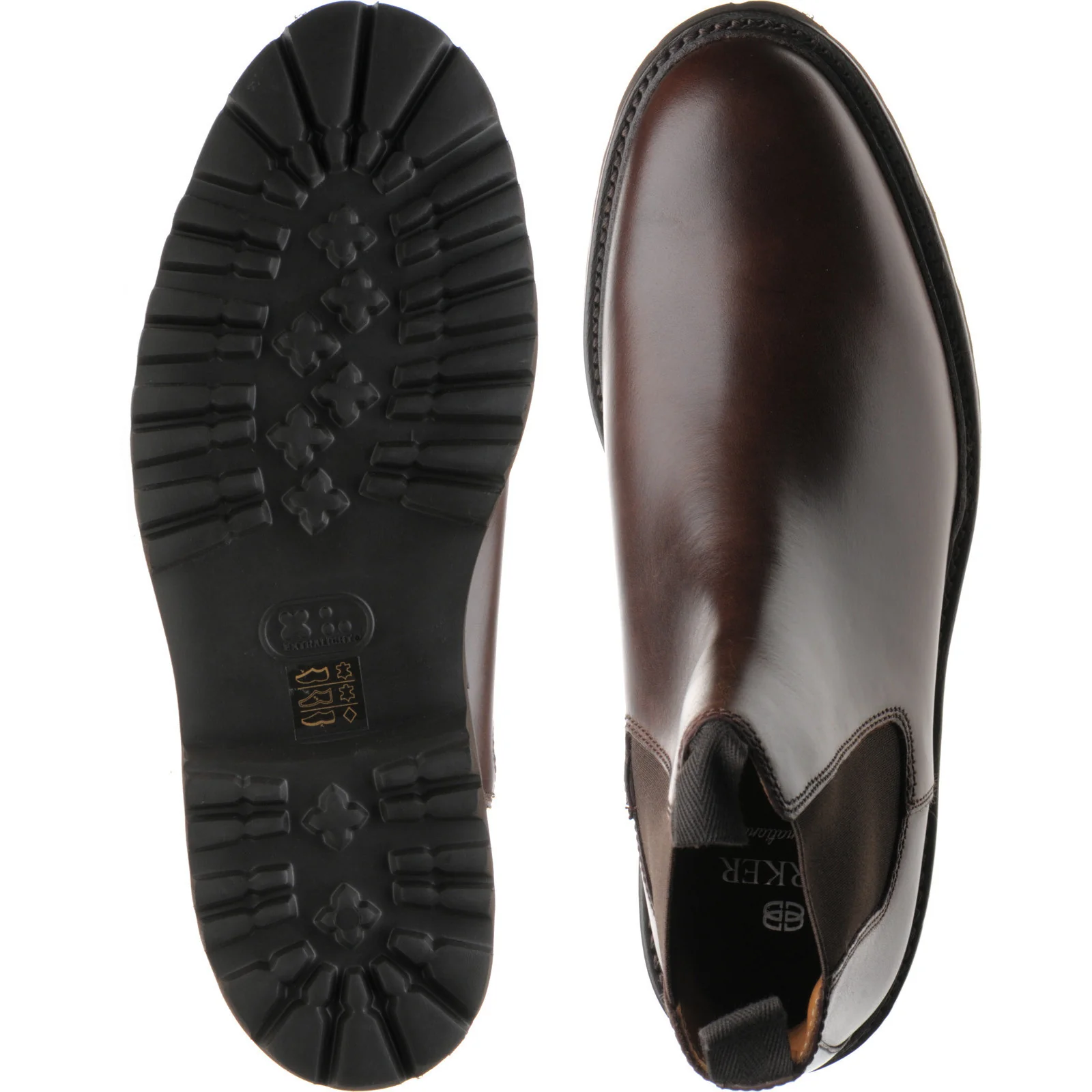 Barker Camborne mens rubber-soled Chelsea boots in brown pull up - Image 3