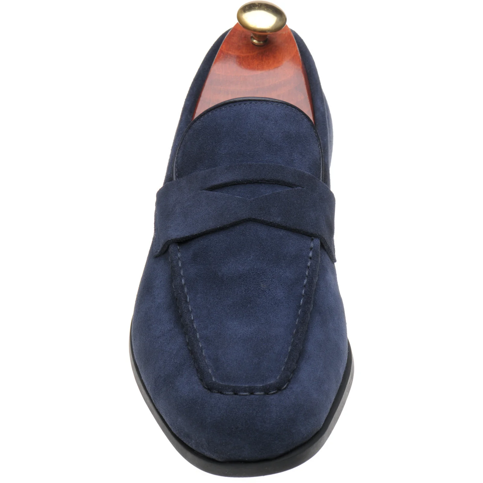 Barker Capri mens rubber-soled loafers in navy suede - Image 2