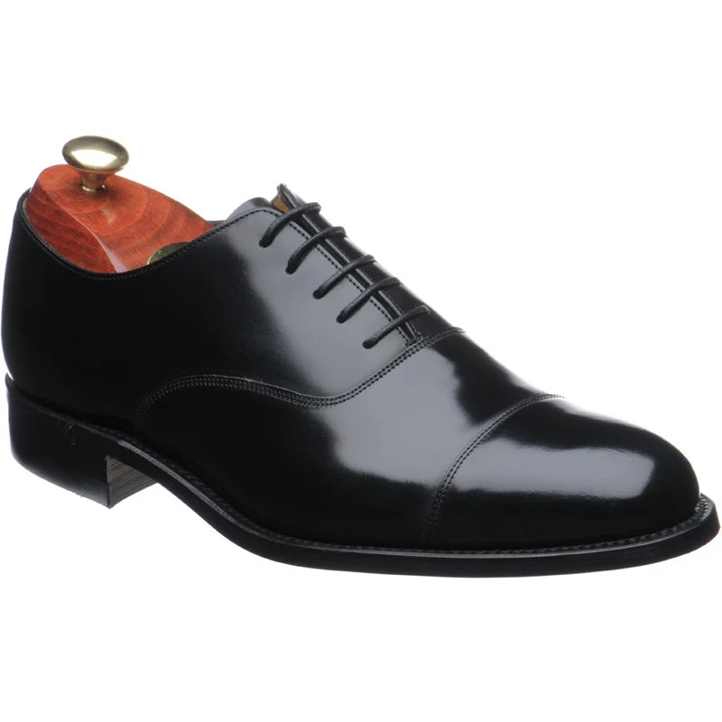 Barker Cheltenham (Rubber) mens rubber-soled Oxfords in black polished (second)