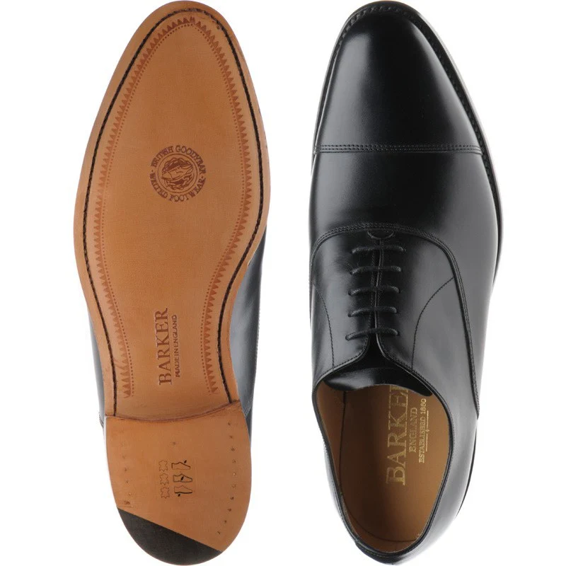 Barker Duxford mens Oxfords in black calf - Image 3