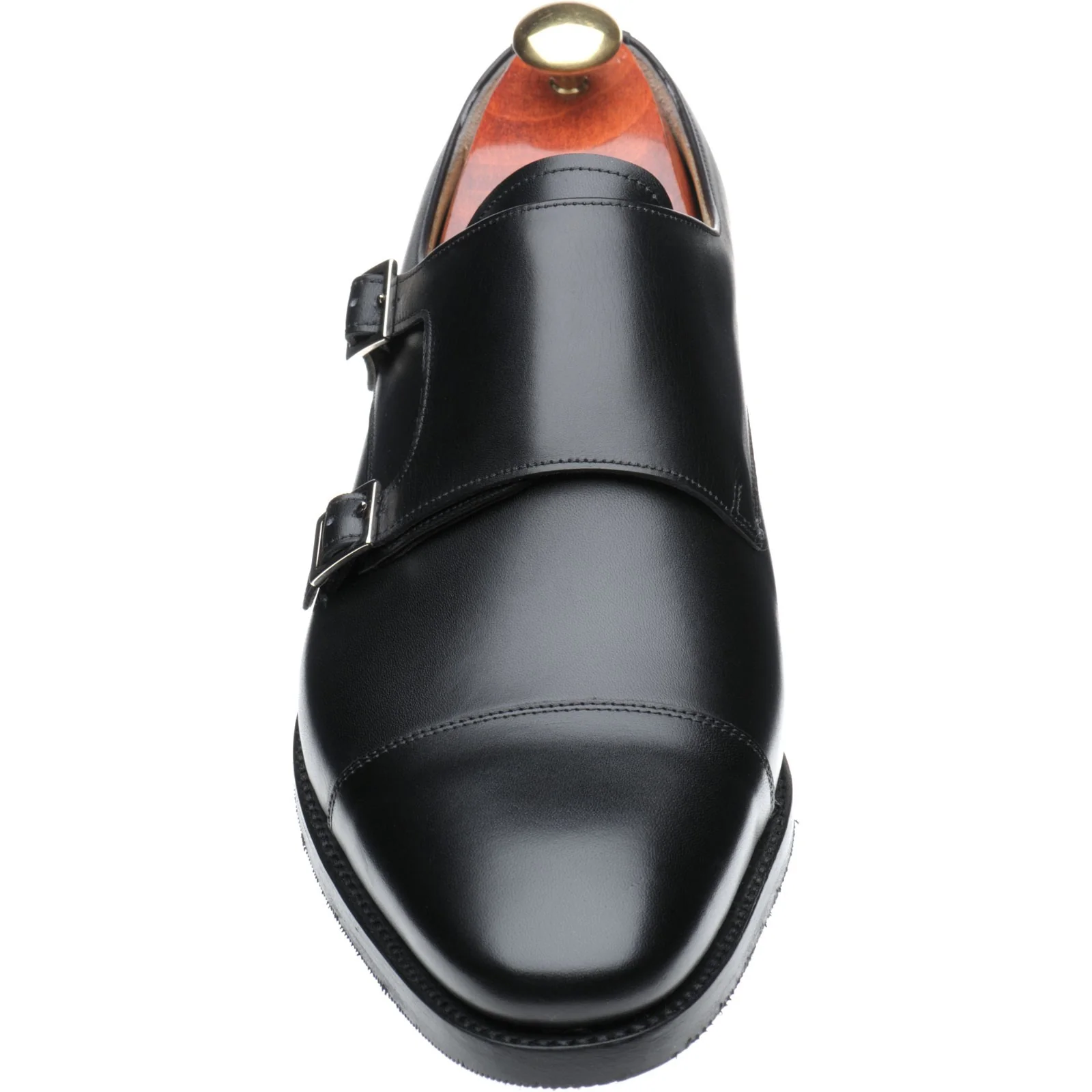 Barker Edison mens hybrid-soled double monk shoes in black calf - Image 2