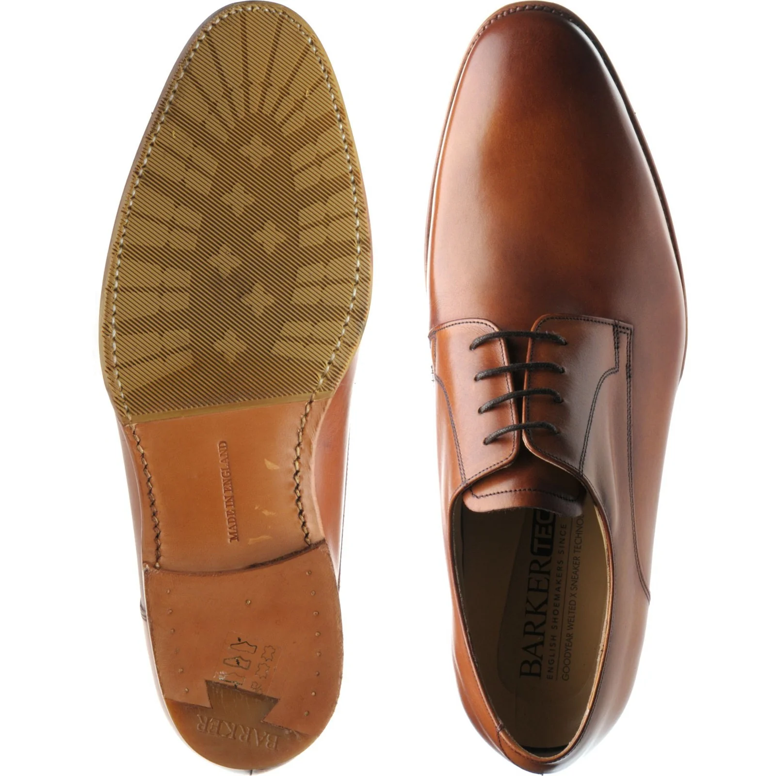 Barker Ellon mens hybrid-soled Derby shoes in antique rosewood - Image 3