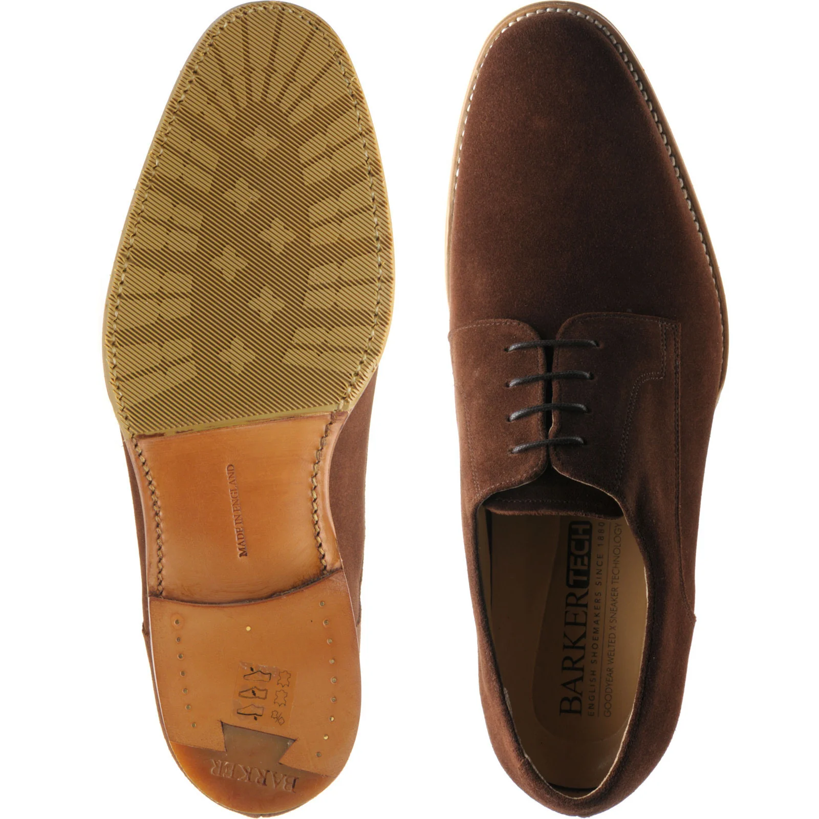 Barker Ellon mens hybrid-soled Derby shoes in polo suede - Image 3
