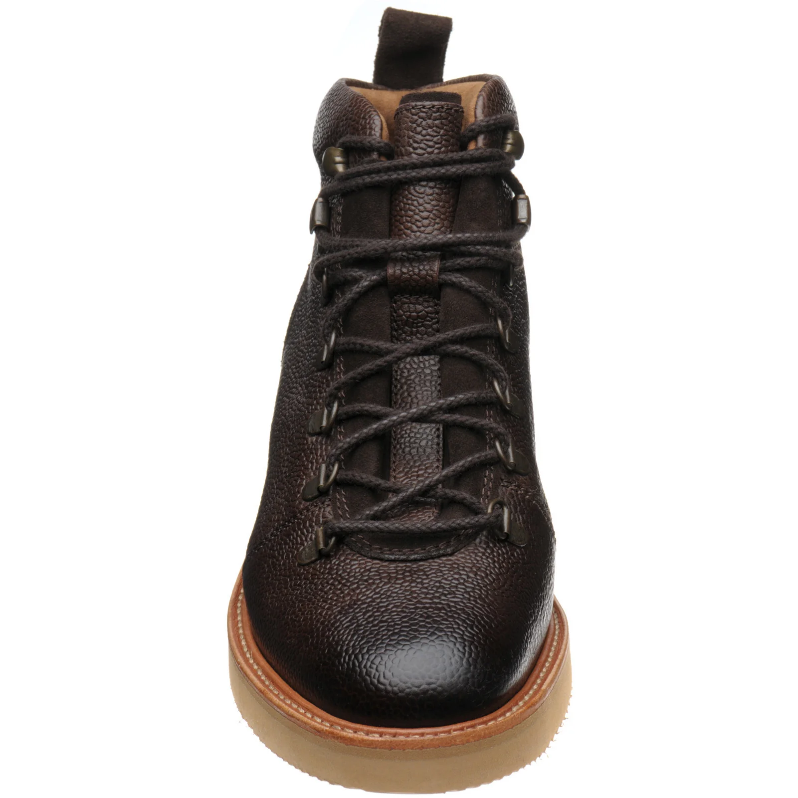 Barker Frank mens rubber-soled boots in choc grain and burish suede - Image 2