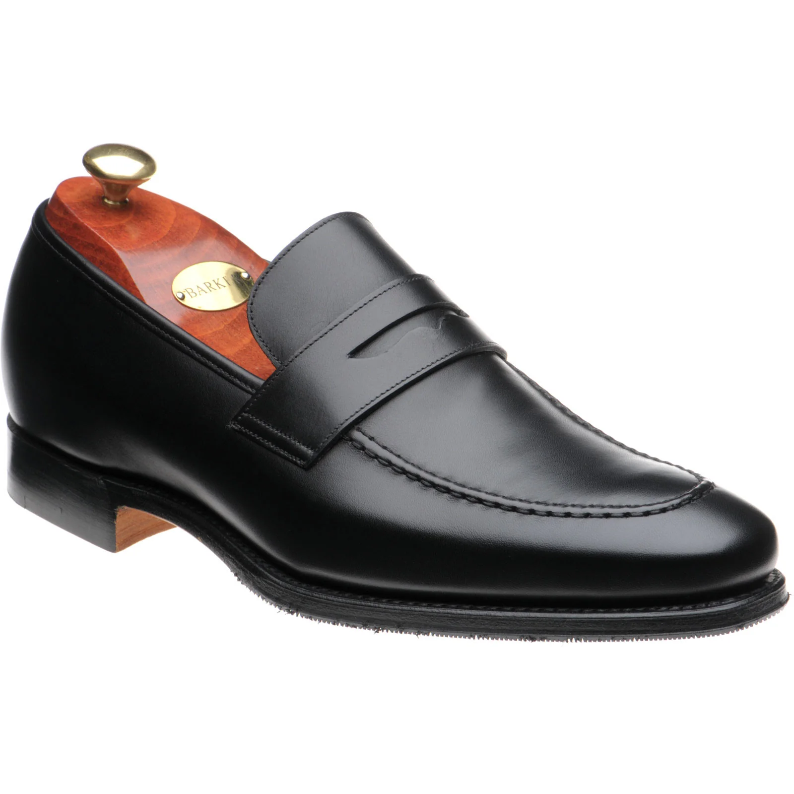 Barker Gates mens hybrid-soled loafers in black calf
