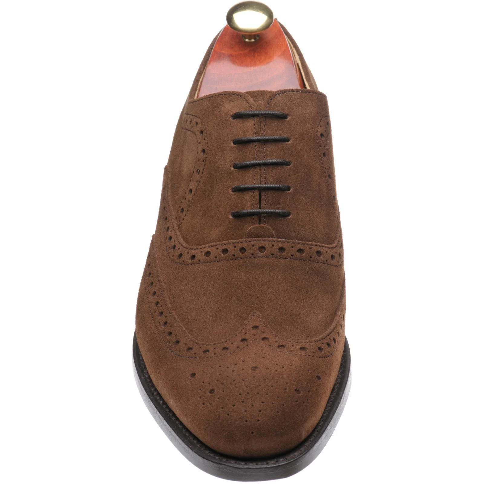 Barker Hampstead mens brogues in castagnia suede - Image 2