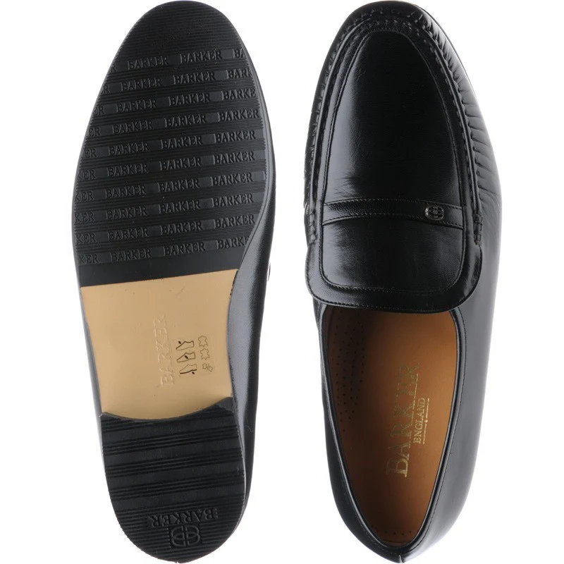 Barker Jefferson mens hybrid-soled loafers in black kid - Image 3