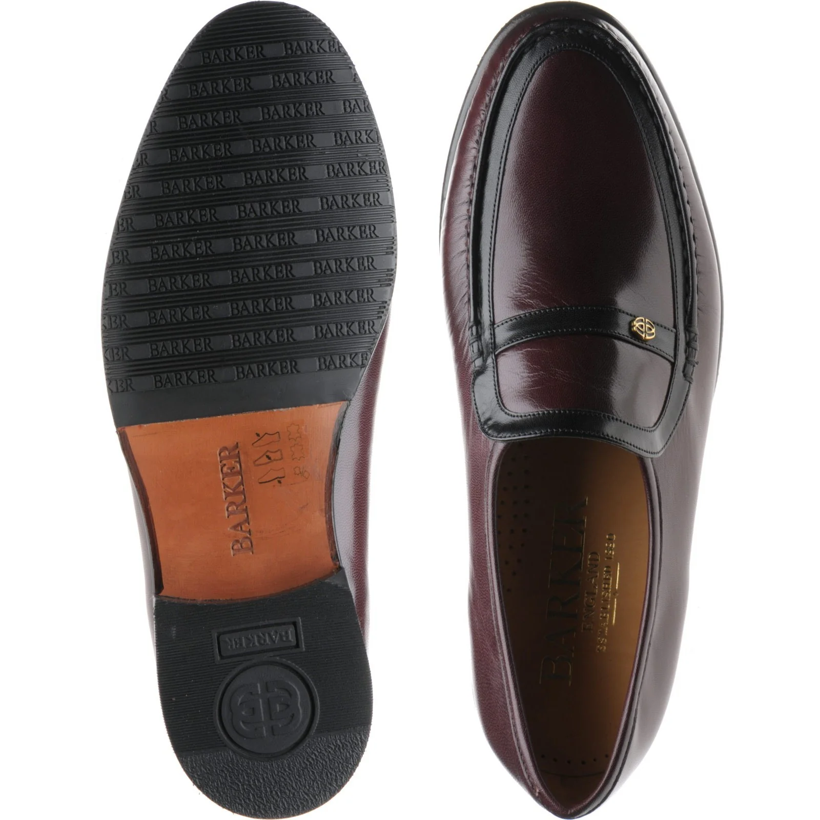 Barker Jefferson mens hybrid-soled loafers in burgundy kid - Image 3