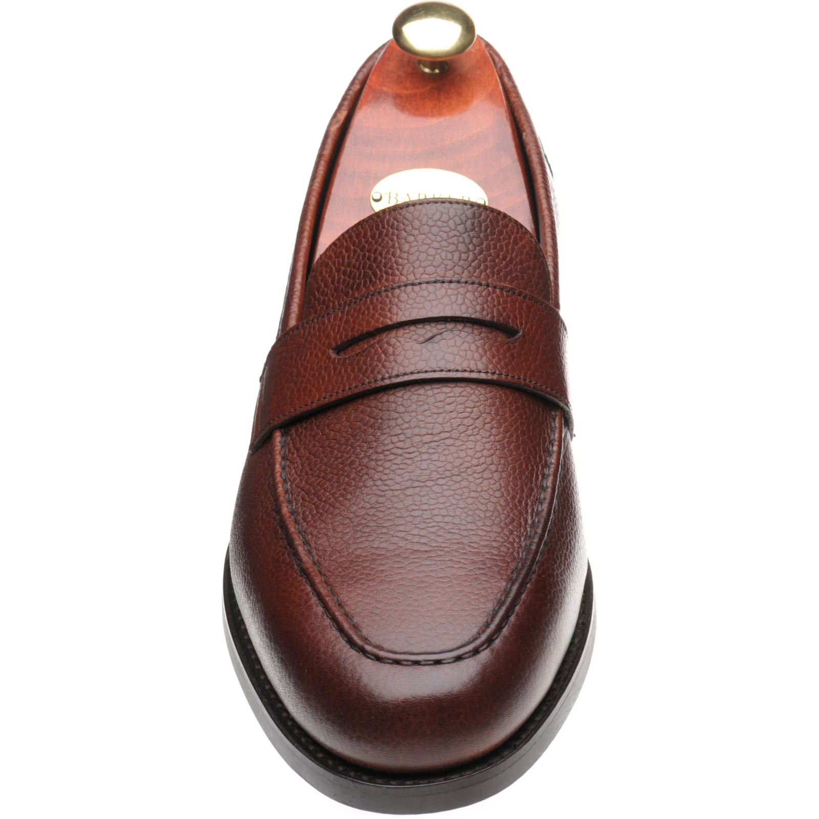 Barker Jevington (Rubber) mens rubber-soled loafers in cherry grain calf - Image 2