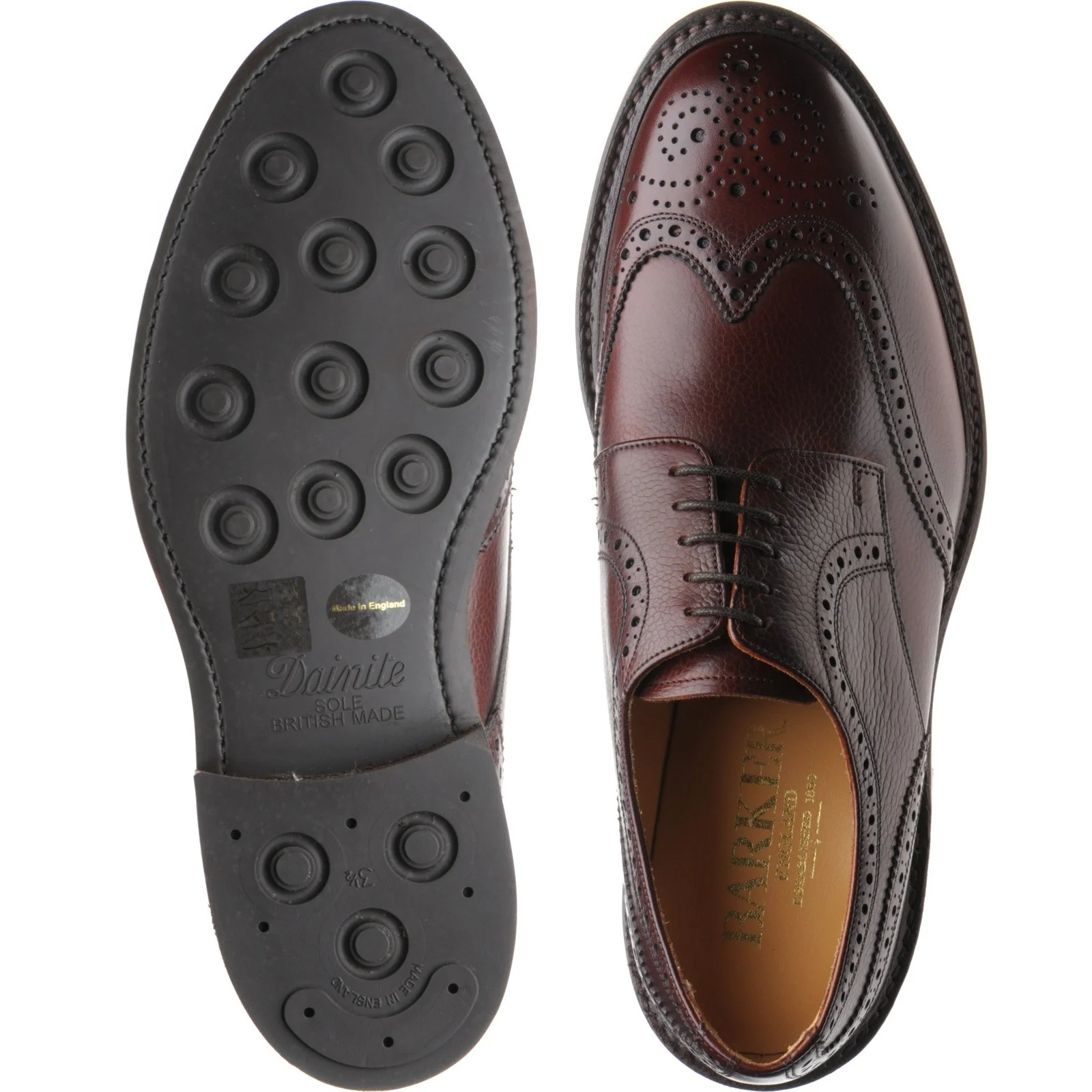 Barker Kelmarsh mens rubber-soled brogues in cherry grain - Image 3