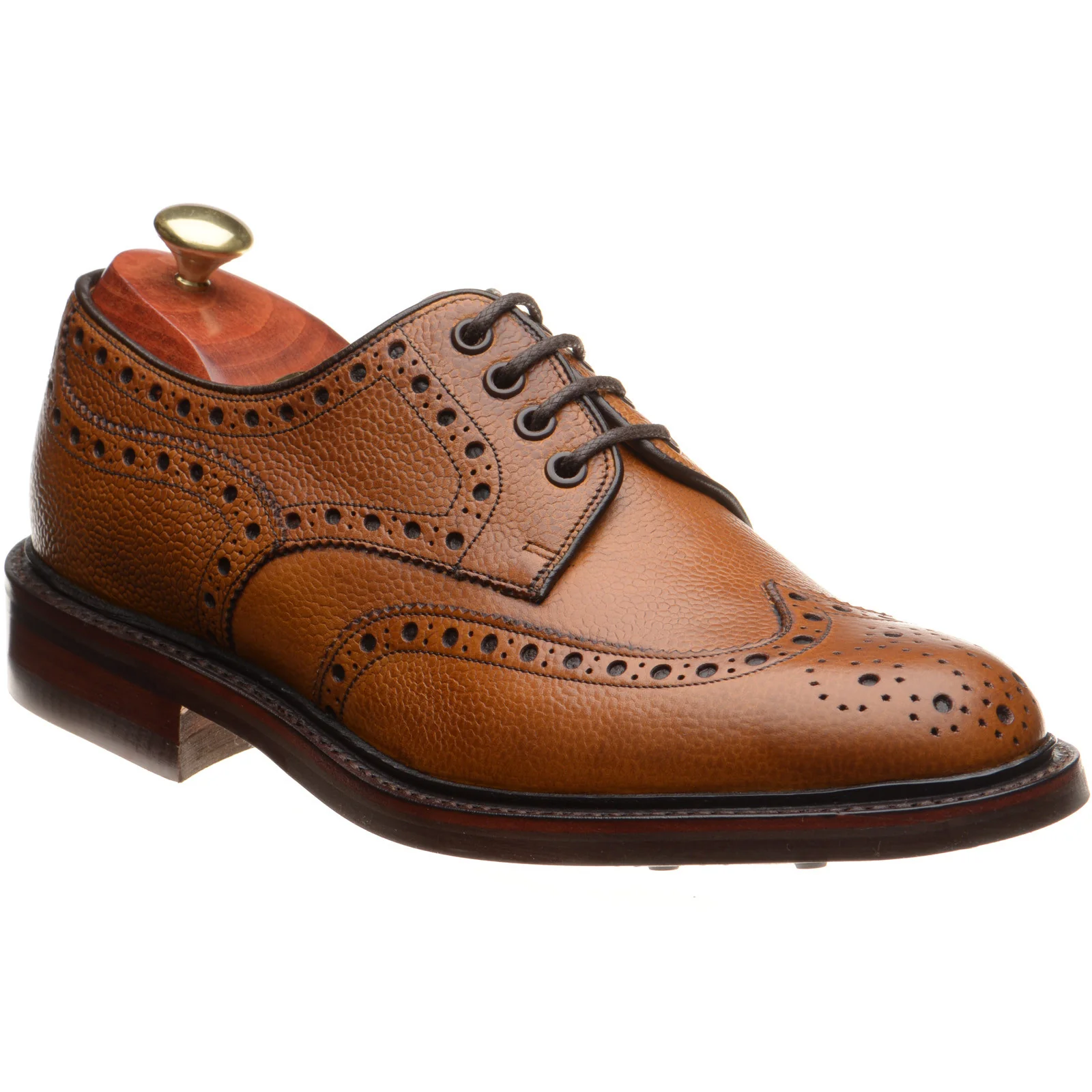 Barker Kendall mens rubber-soled brogues in cedar highland grain