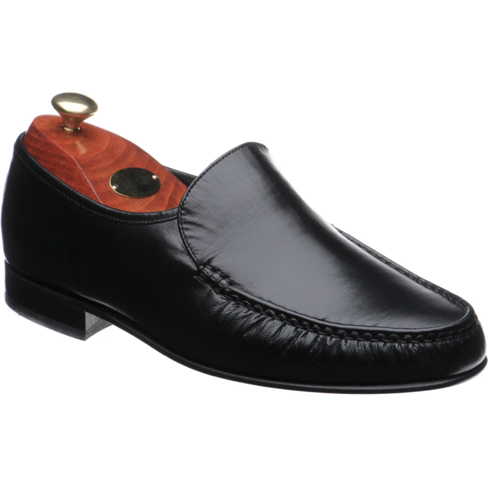 Barker Laurence mens hybrid-soled loafers in black kid (second)