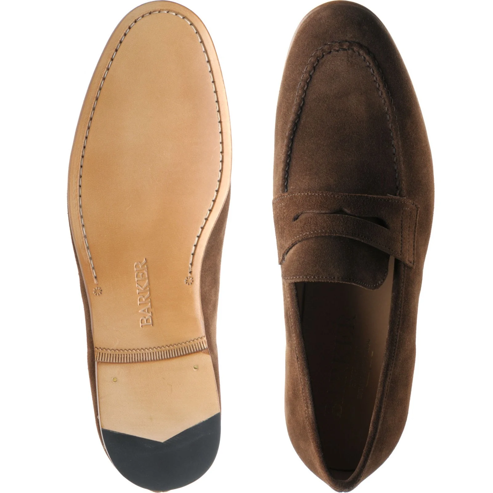 Barker Ledley mens loafers in castagnia suede - Image 3