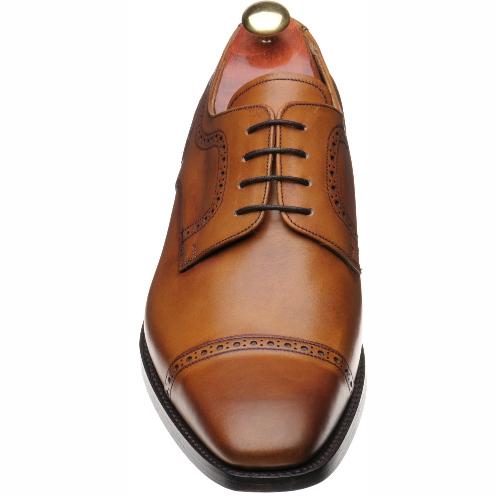Barker Leo mens Derby shoes in dark cedar calf - Image 2