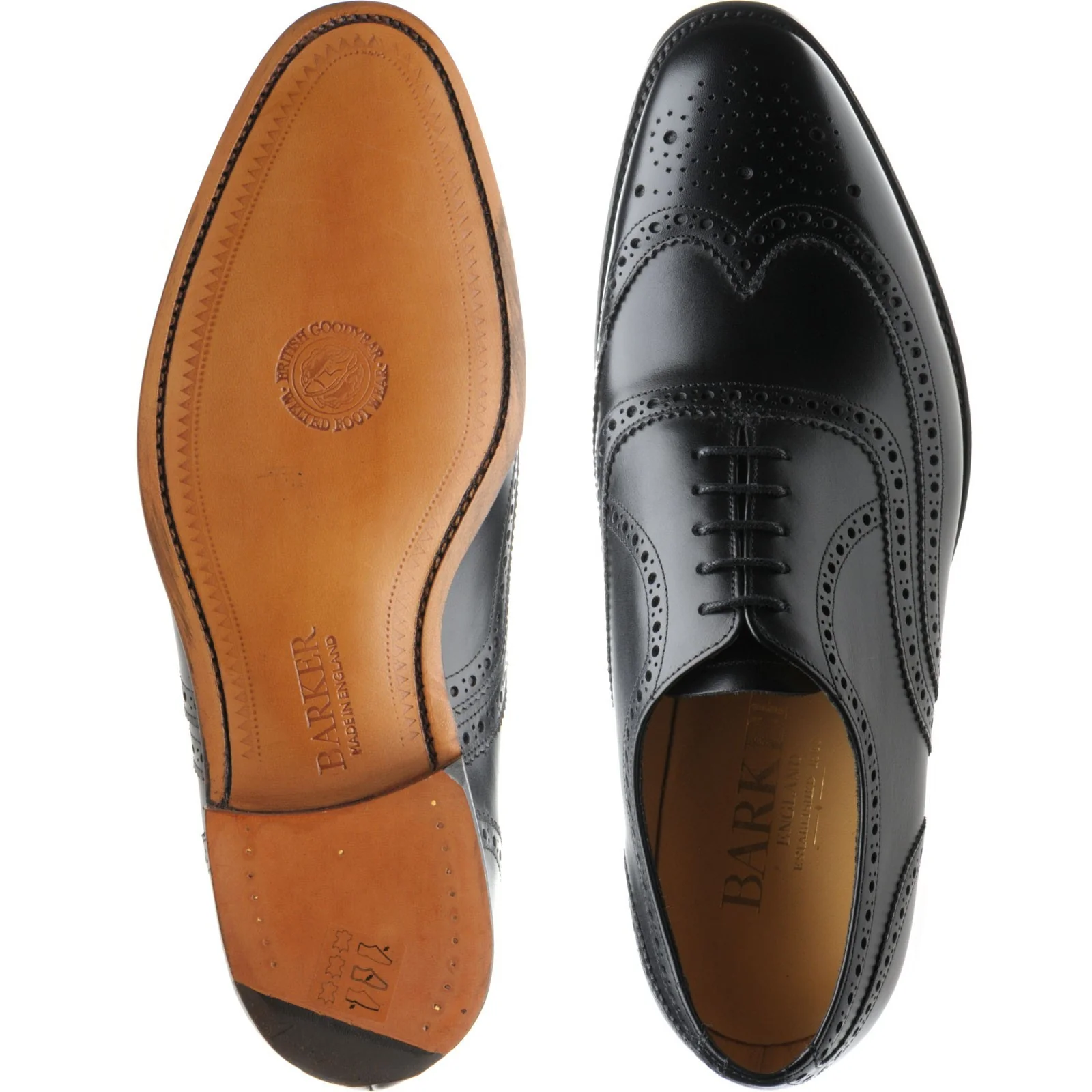 Barker Malton mens brogues in black calf - Image 3