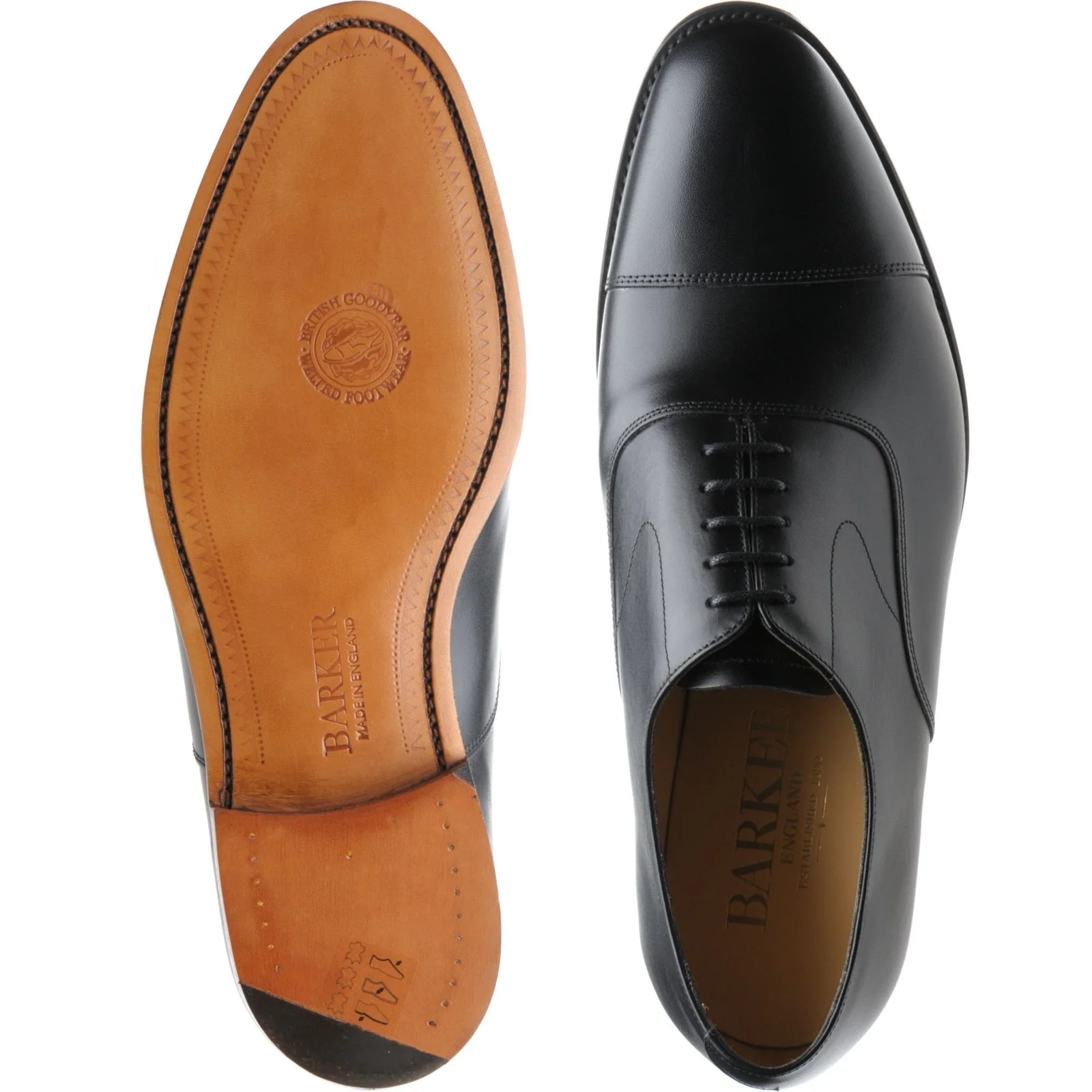 Barker Malvern mens Oxfords in black calf - Image 3