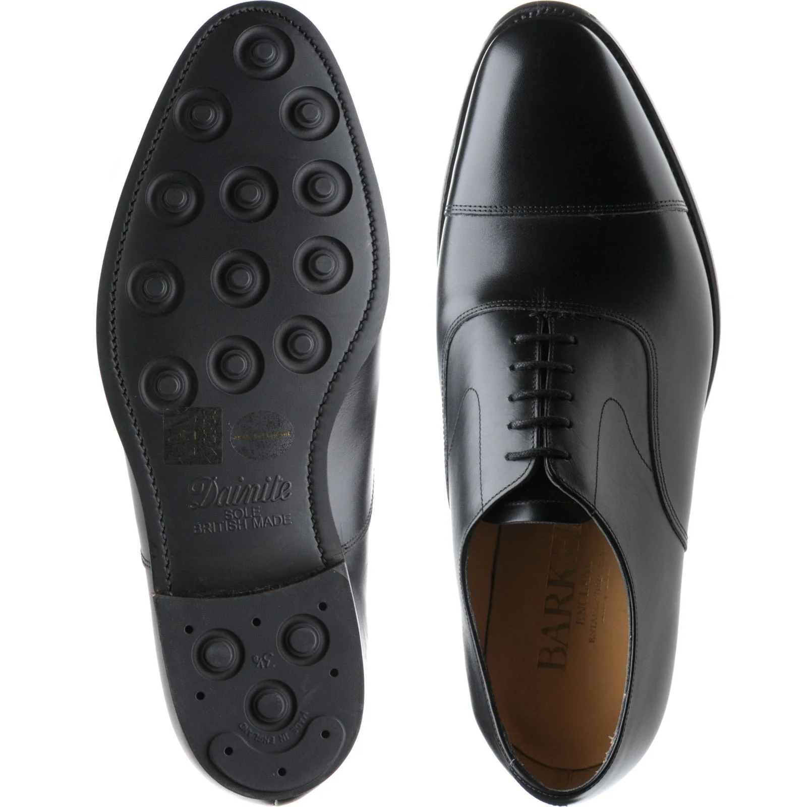 Barker Malvern (Rubber) mens rubber-soled Oxfords in black calf - Image 3