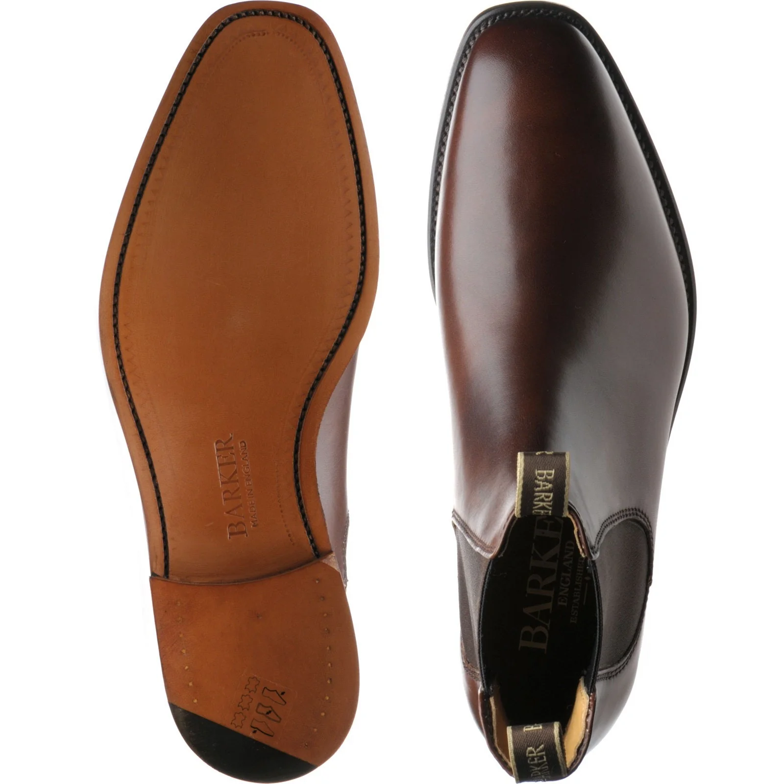 Barker Mansfield mens Chelsea boots in walnut calf - Image 3