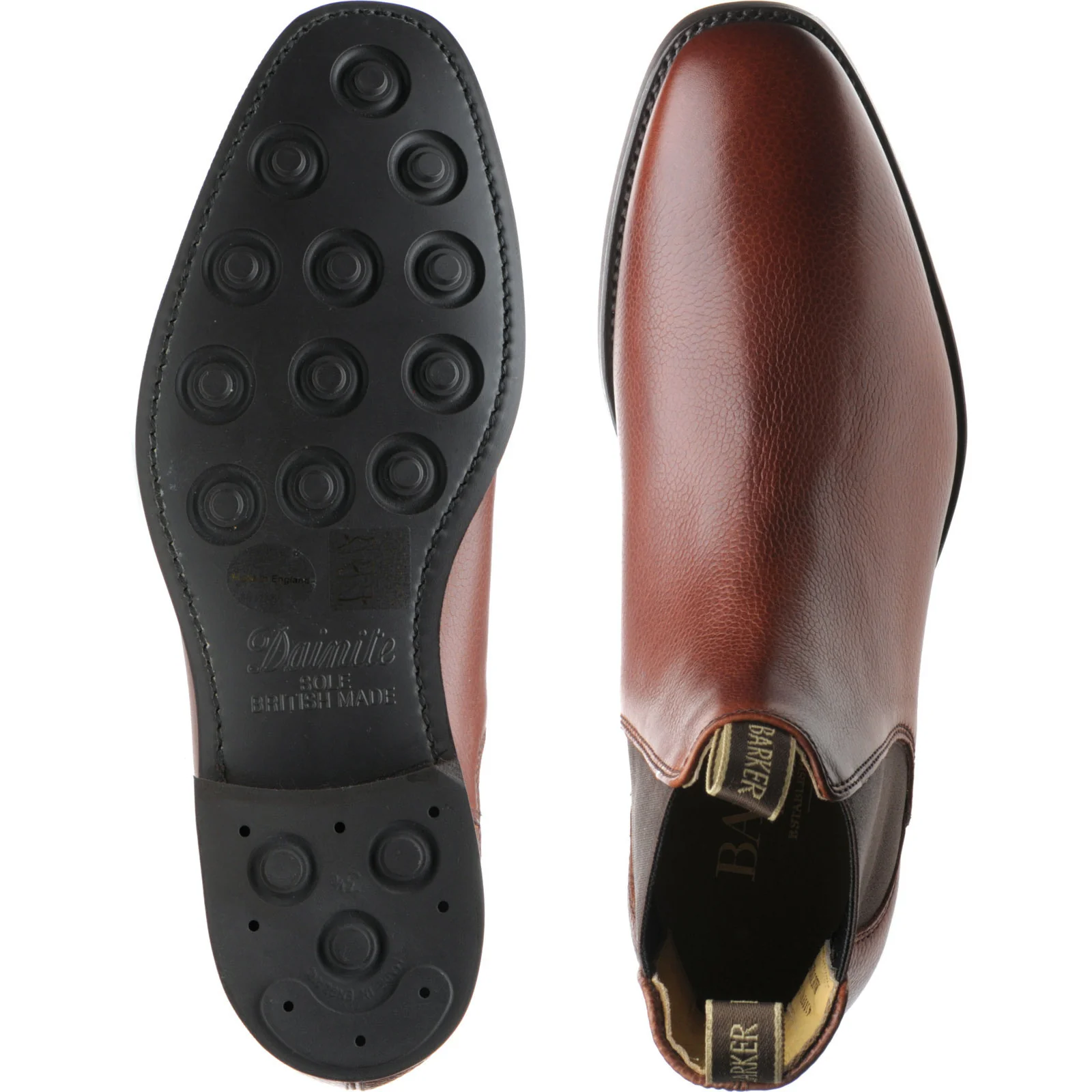 Barker Mansfield Rubber mens rubber-soled Chelsea boots in cherry grain calf - Image 3