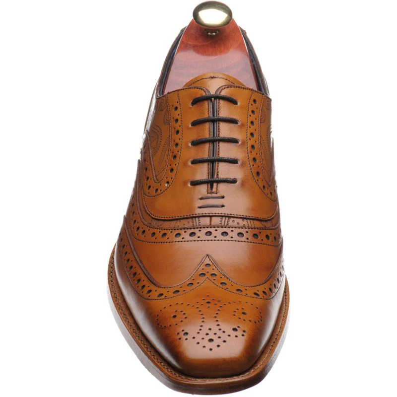Barker McClean mens brogues in cedar calf and paisley laser - Image 2