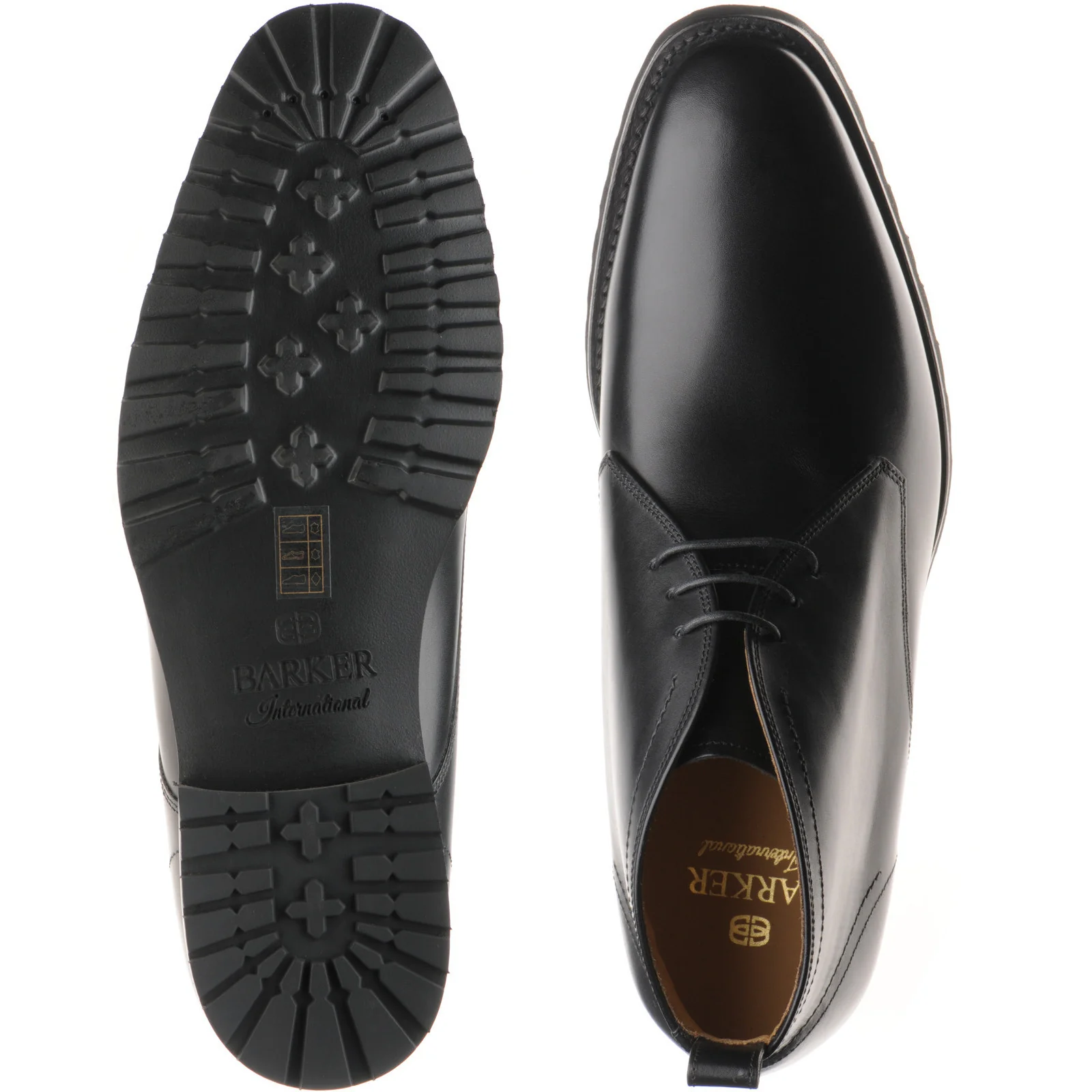 Barker Melksham mens rubber-soled Chukka boots in black calf - Image 3