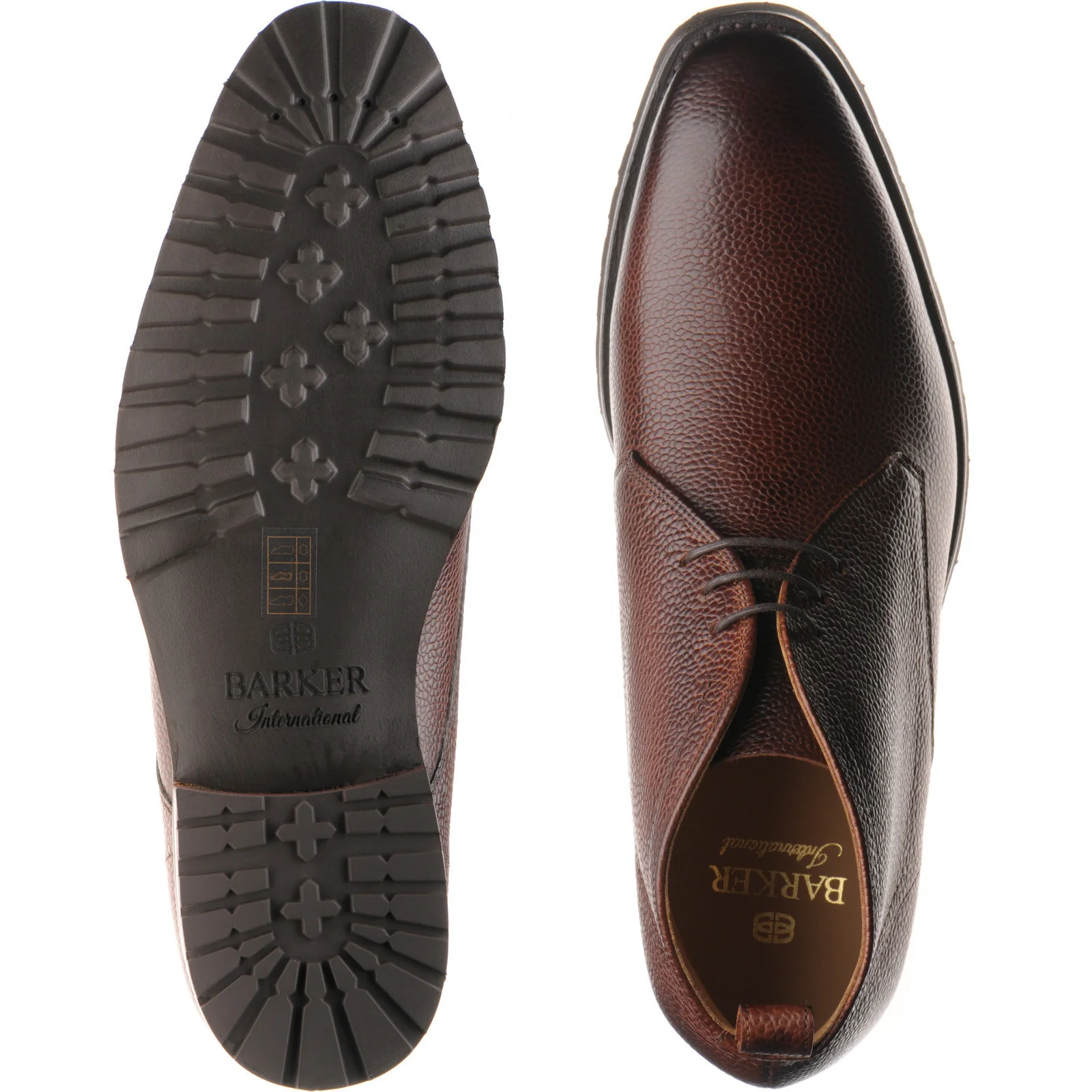 Barker Melksham mens rubber-soled Chukka boots in cherry grain - Image 3