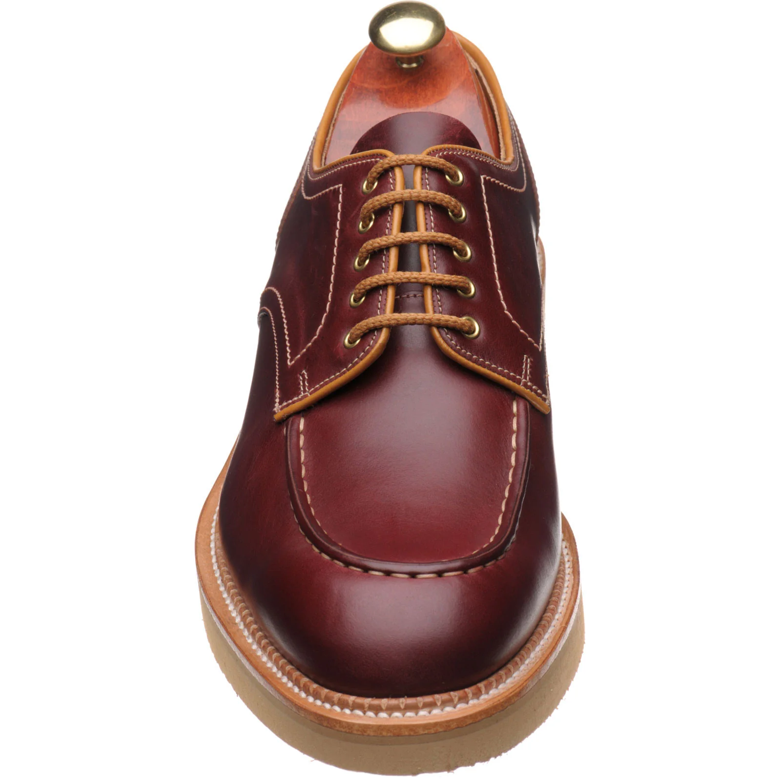 Barker Michigan mens rubber-soled Derby shoes in burgundy waxy calf - Image 2