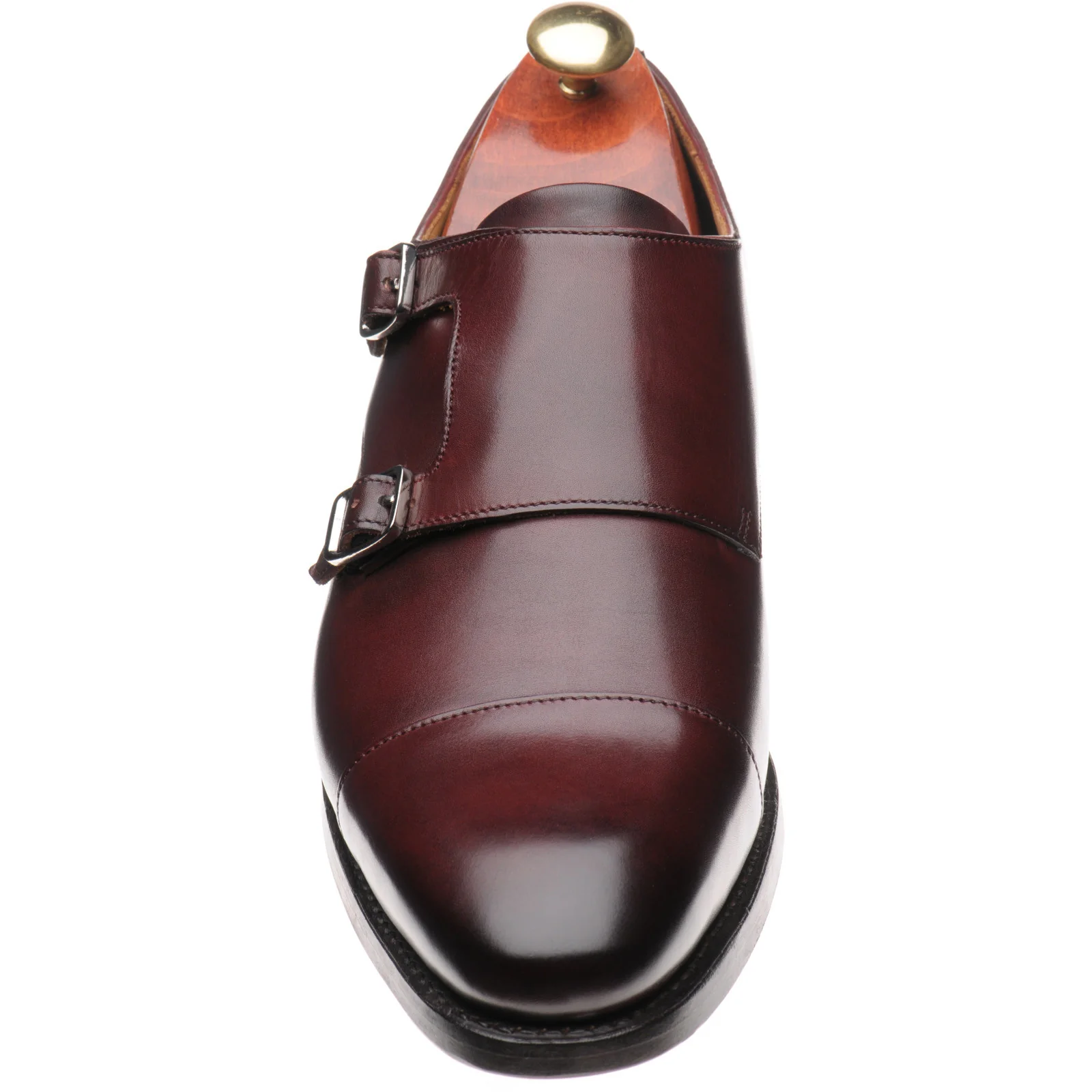 Barker Middlewich mens monk shoes in burgundy calf - Image 2