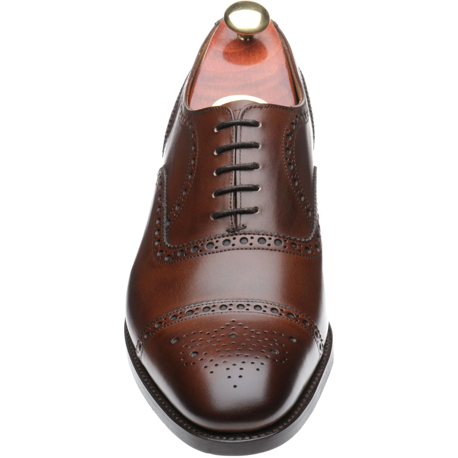 Barker Mirfield mens semi-brogues in dark walnut calf (second) - Image 2