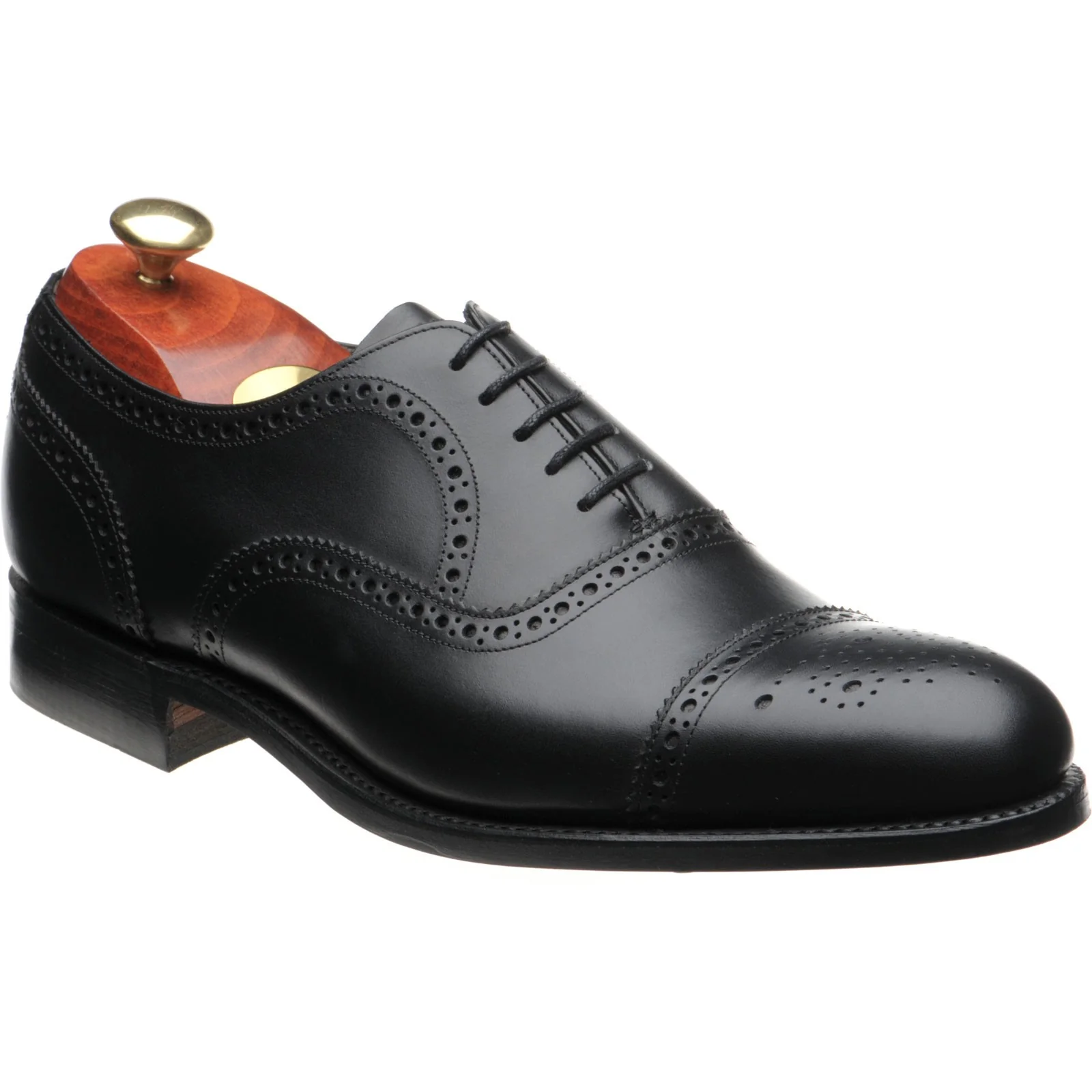 Barker Mirfield (Rubber) mens rubber-soled semi-brogues in black calf