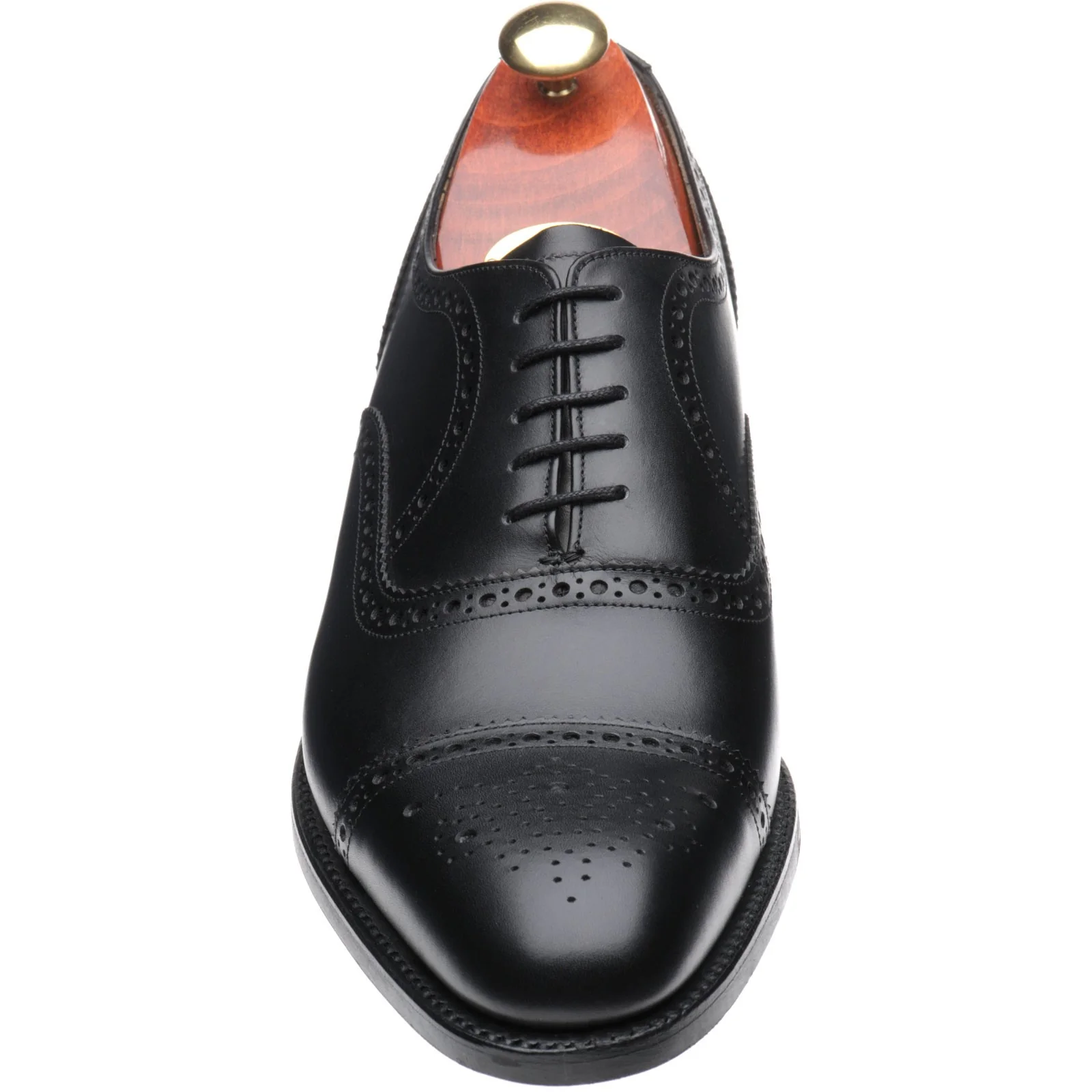 Barker Mirfield (Rubber) mens rubber-soled semi-brogues in black calf - Image 2