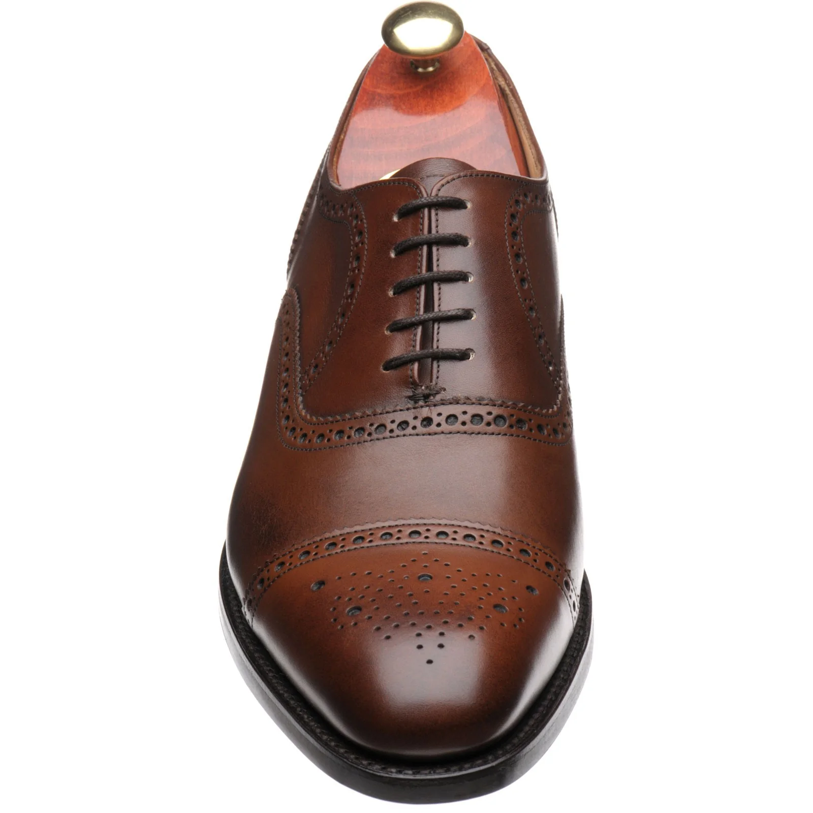 Barker Mirfield (Rubber) mens rubber-soled semi-brogues in dark walnut calf - Image 2