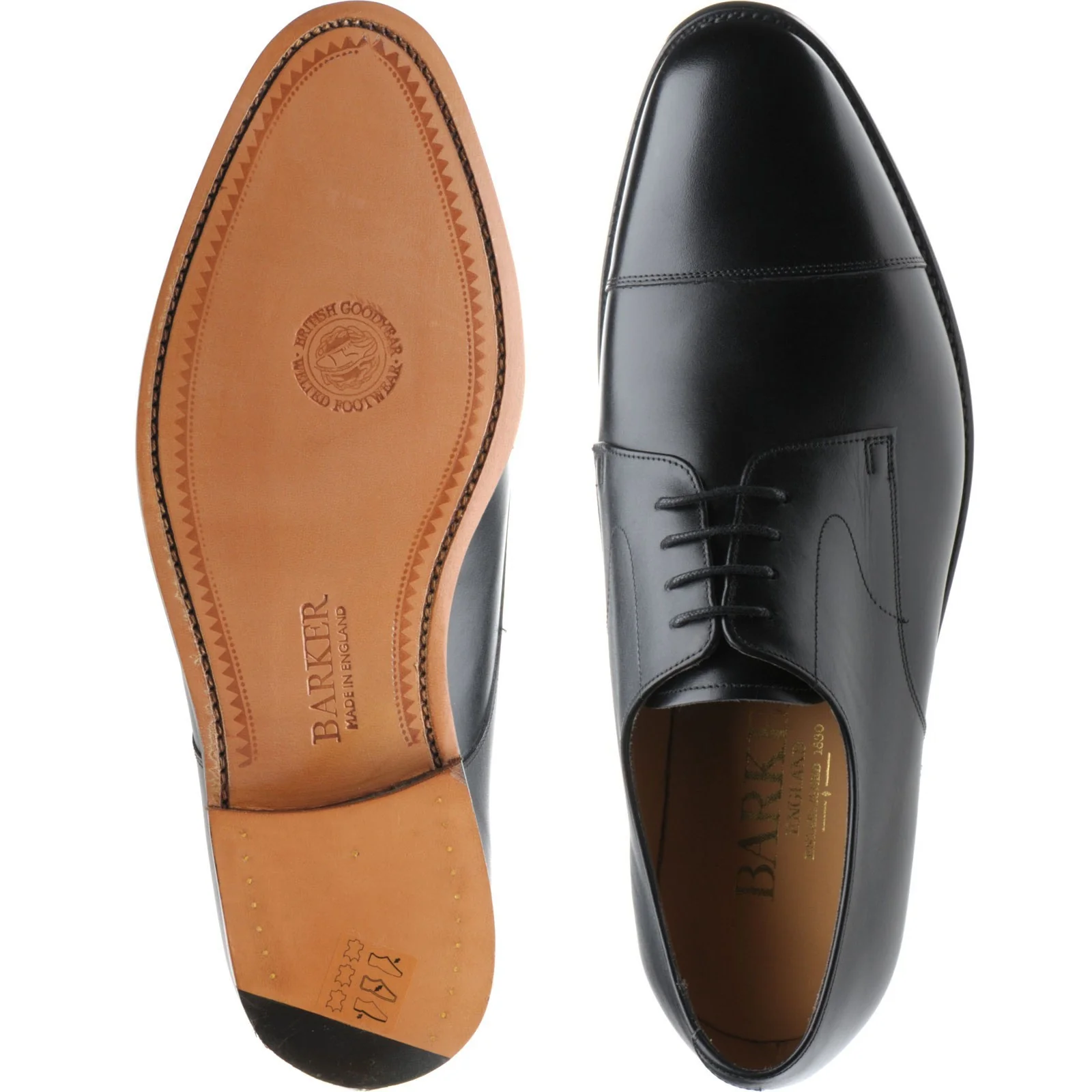 Barker Morden mens Derby shoes in black calf - Image 3
