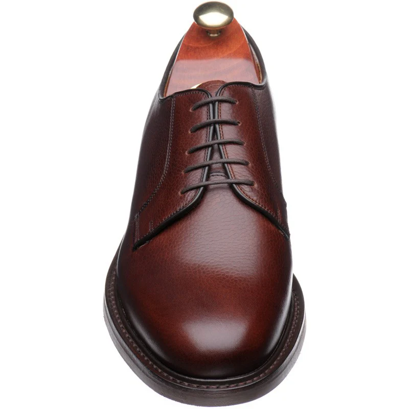 Barker Nairn (Rubber) mens rubber-soled Derby shoes in cherry grain - Image 2