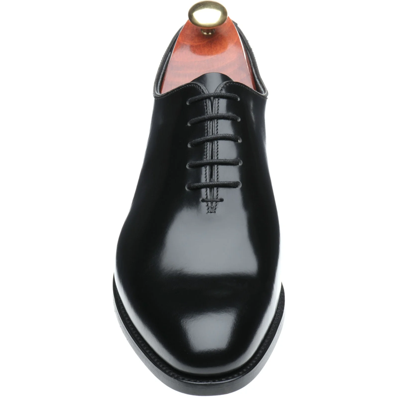 Barker Nelson mens Oxfords in black hi-shine - Image 2