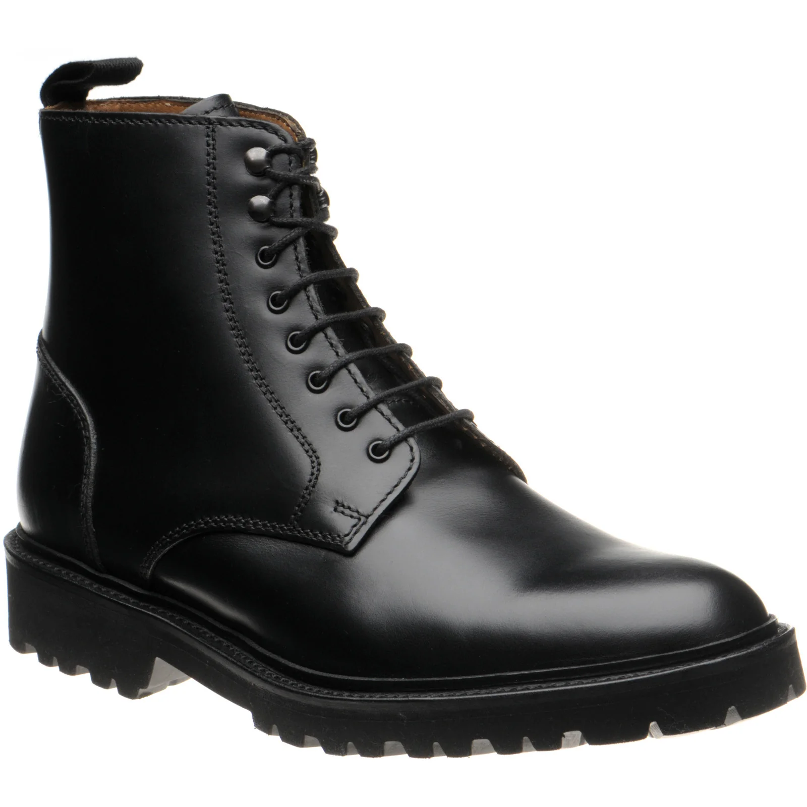 Barker Newquay mens rubber-soled boots in black cutter