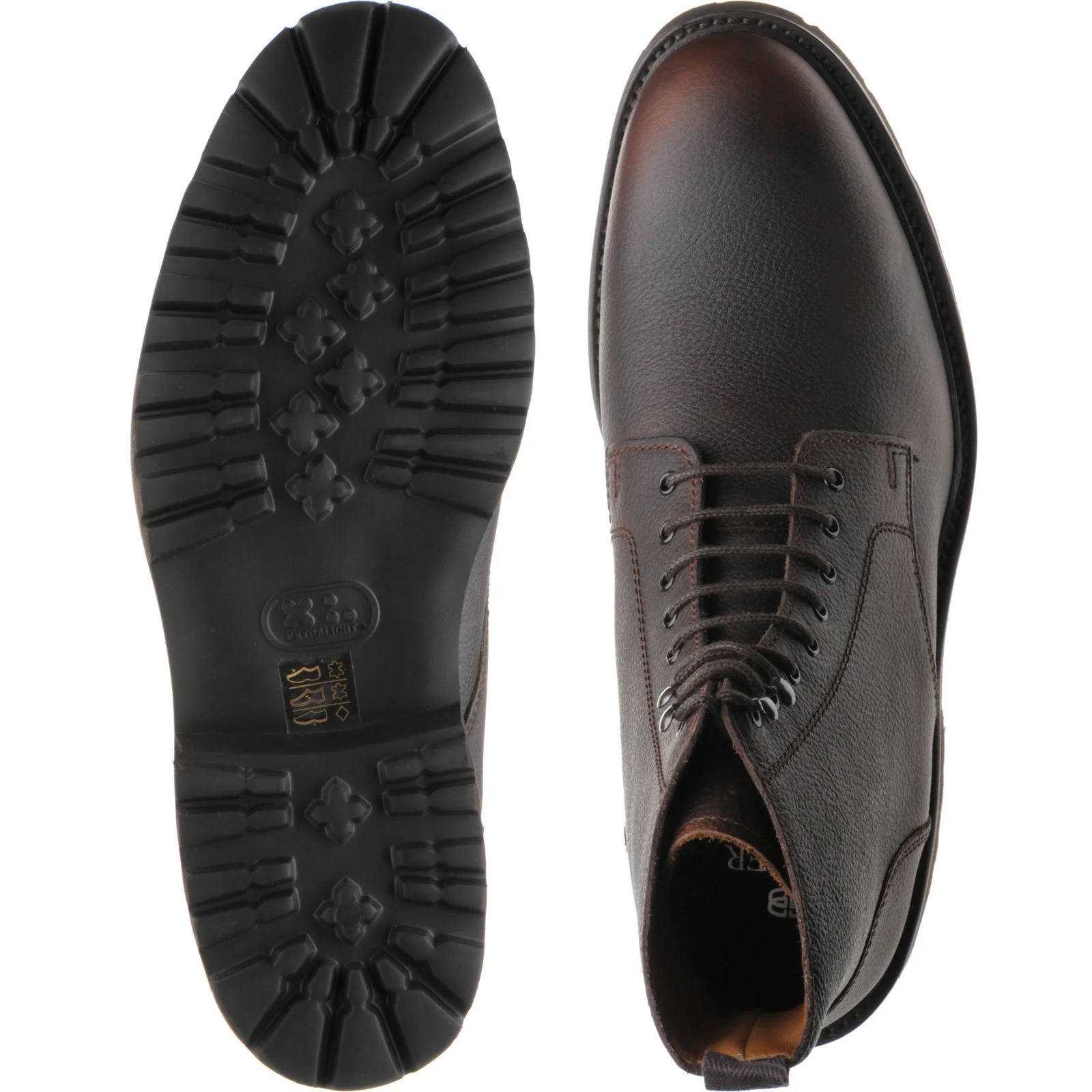 Barker Newquay mens rubber-soled boots in brown grain - Image 3