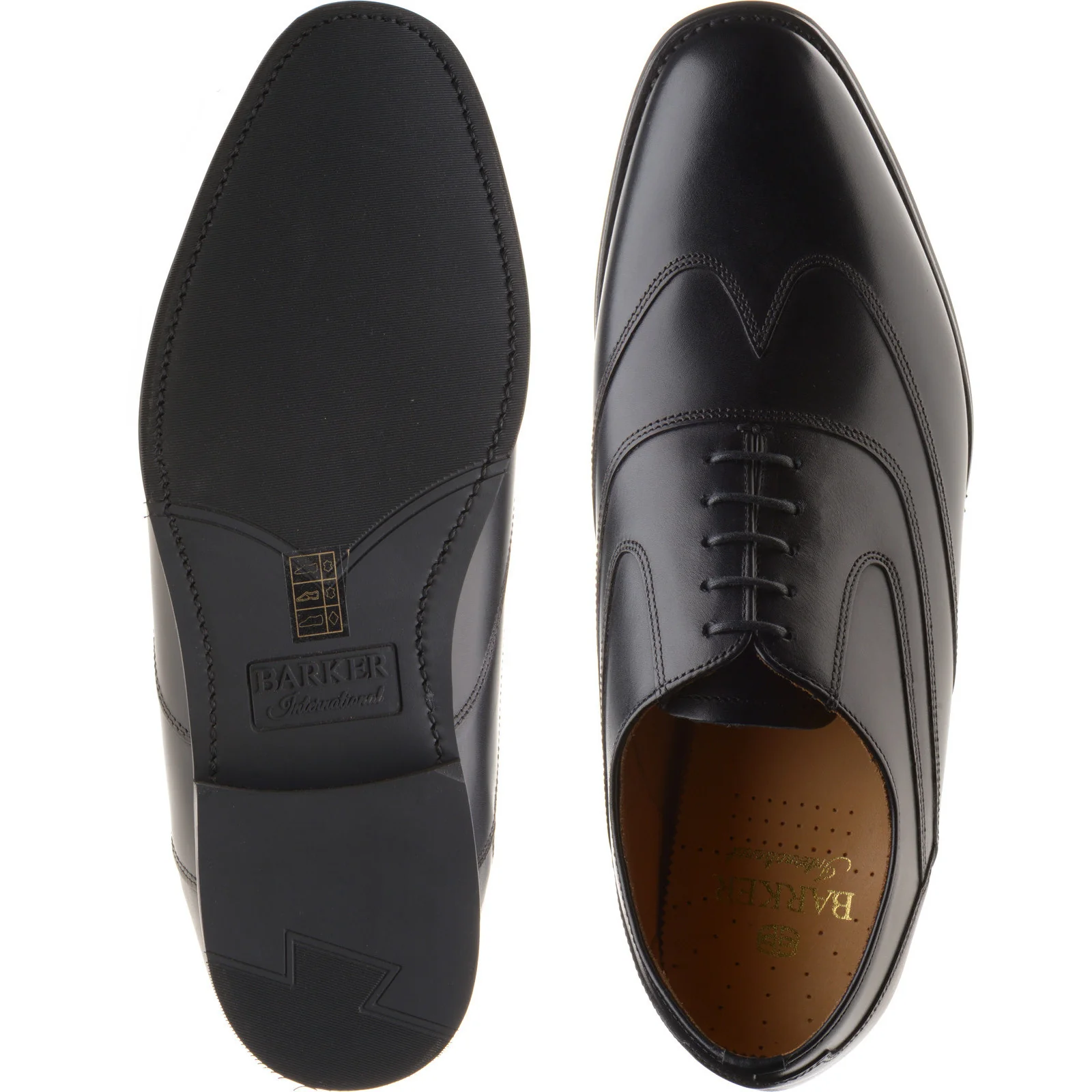 Barker Oldbury mens rubber-soled brogues in black calf - Image 3