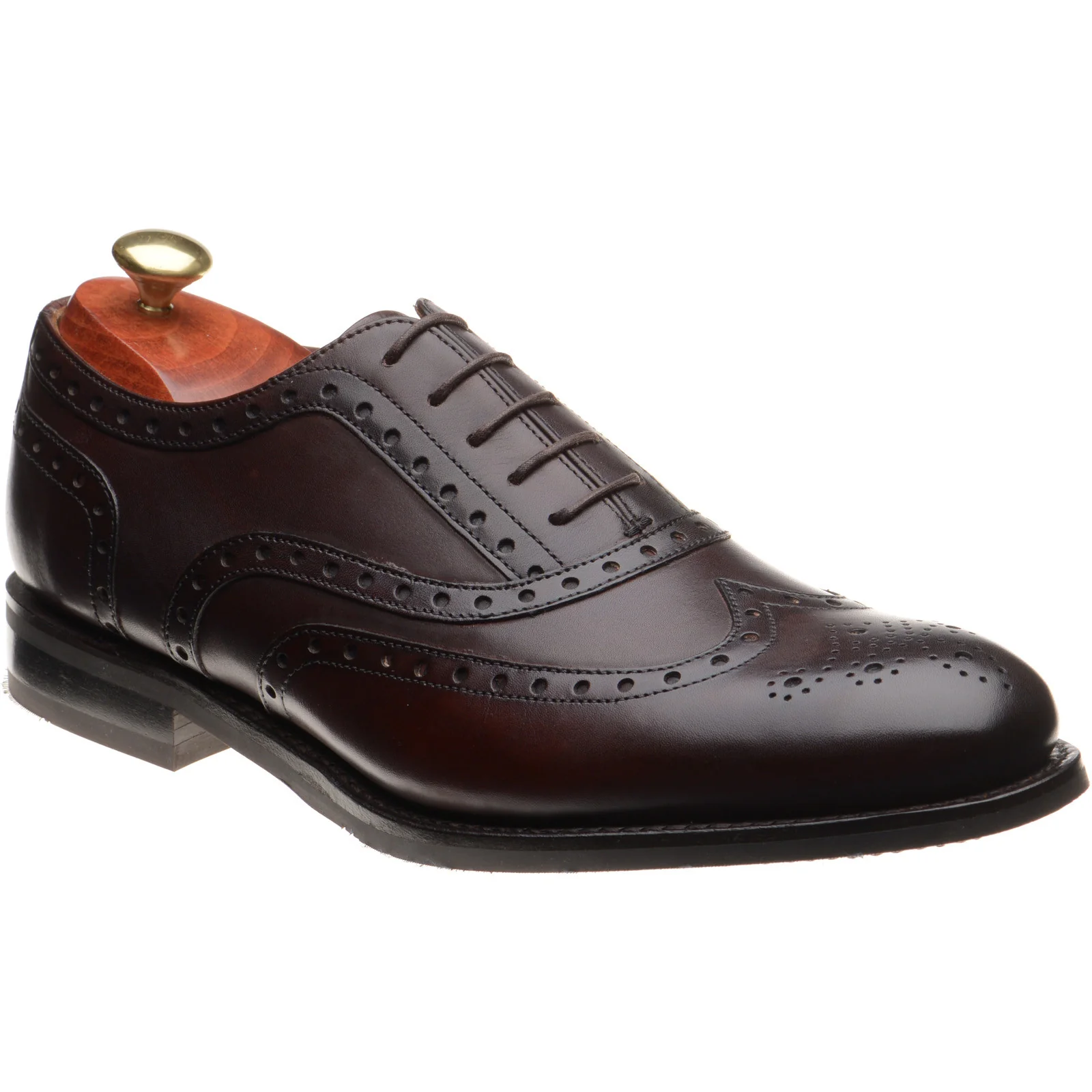 Barker Ossett mens rubber-soled brogues in chestnut calf