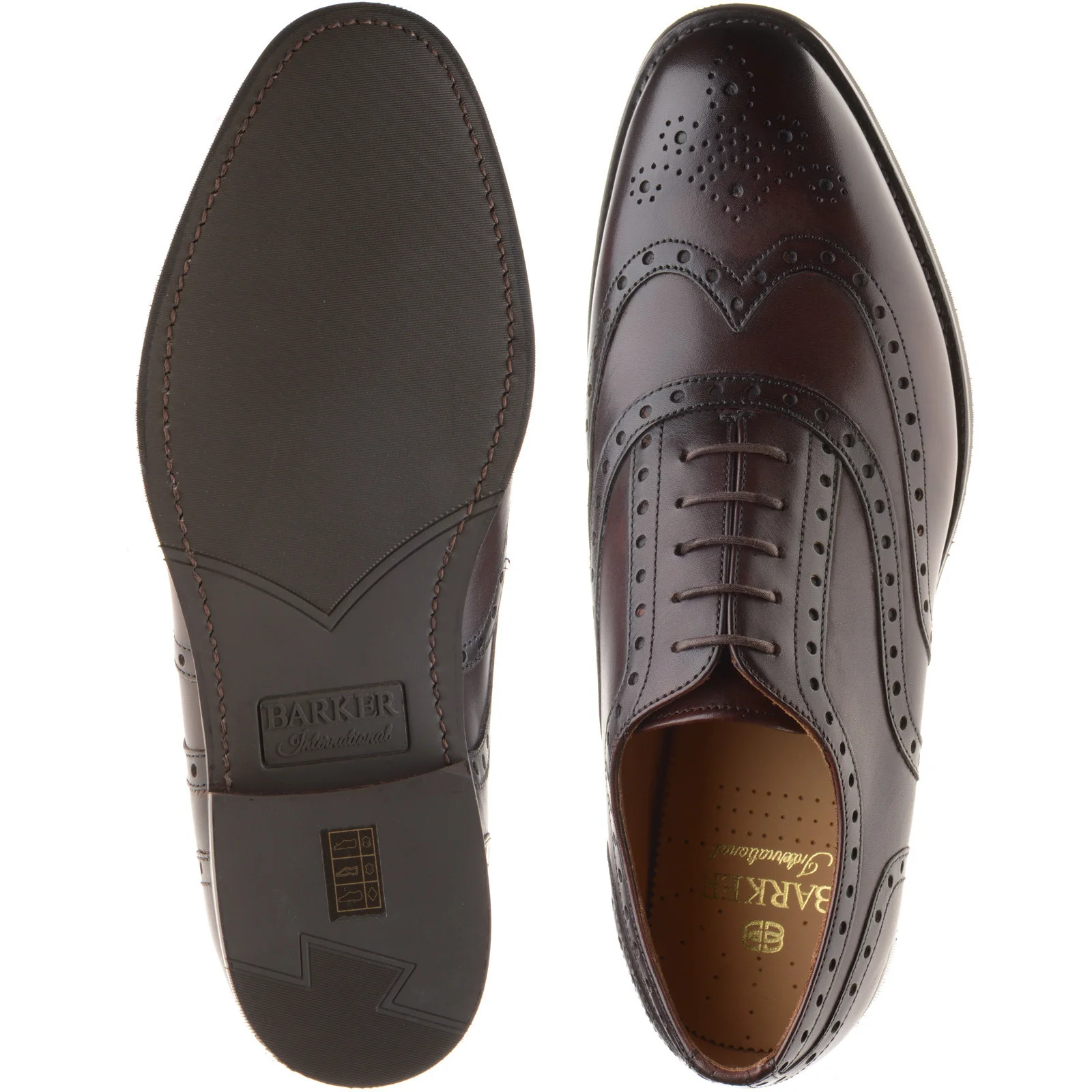 Barker Ossett mens rubber-soled brogues in chestnut calf - Image 3