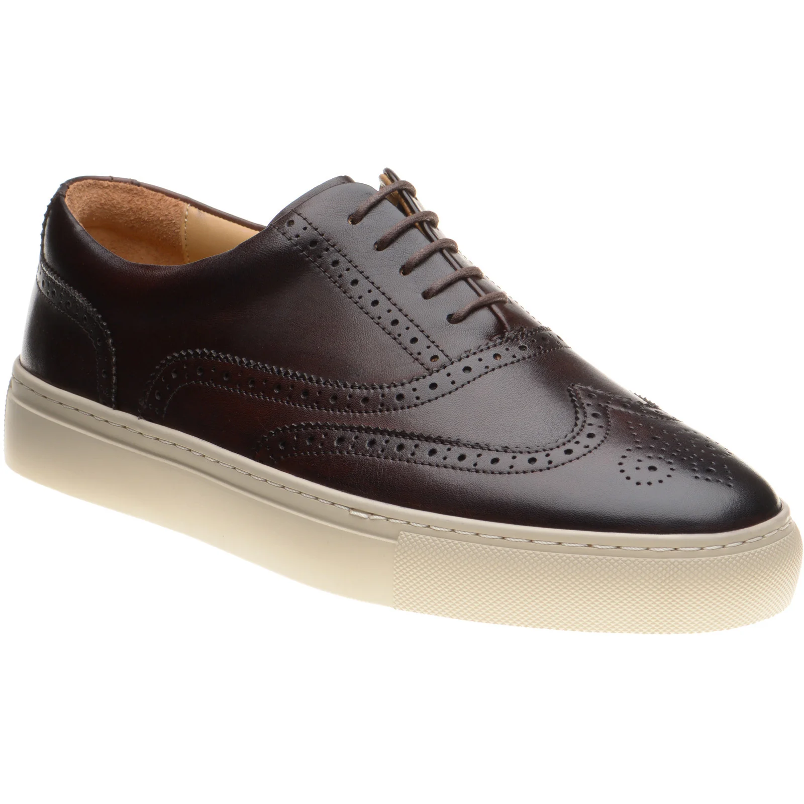Barker Owen mens rubber-soled brogues in mocha calf