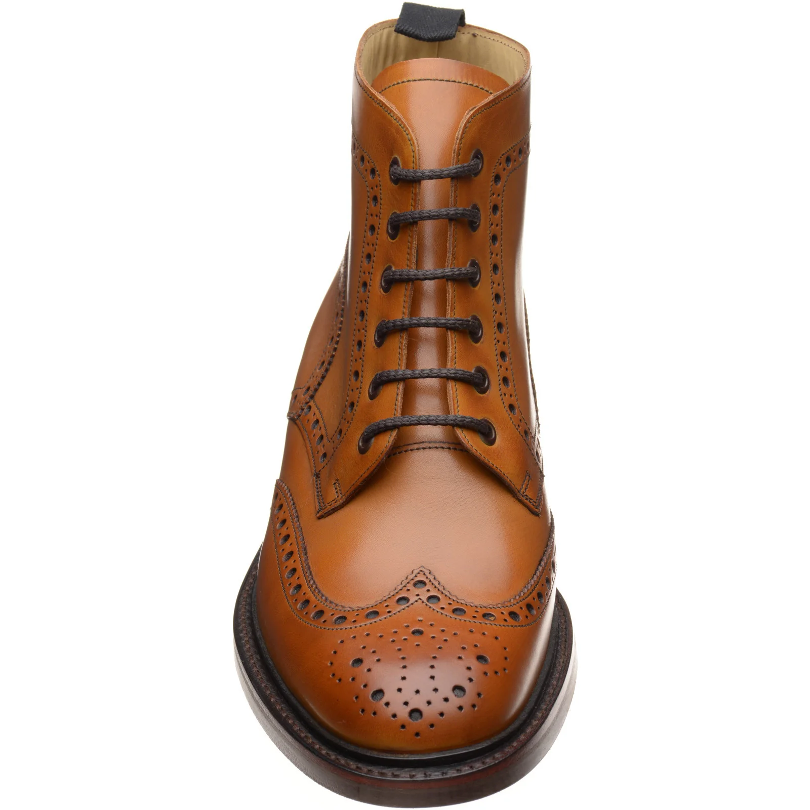 Barker Pennine mens rubber-soled brogue boots in cedar calf - Image 2